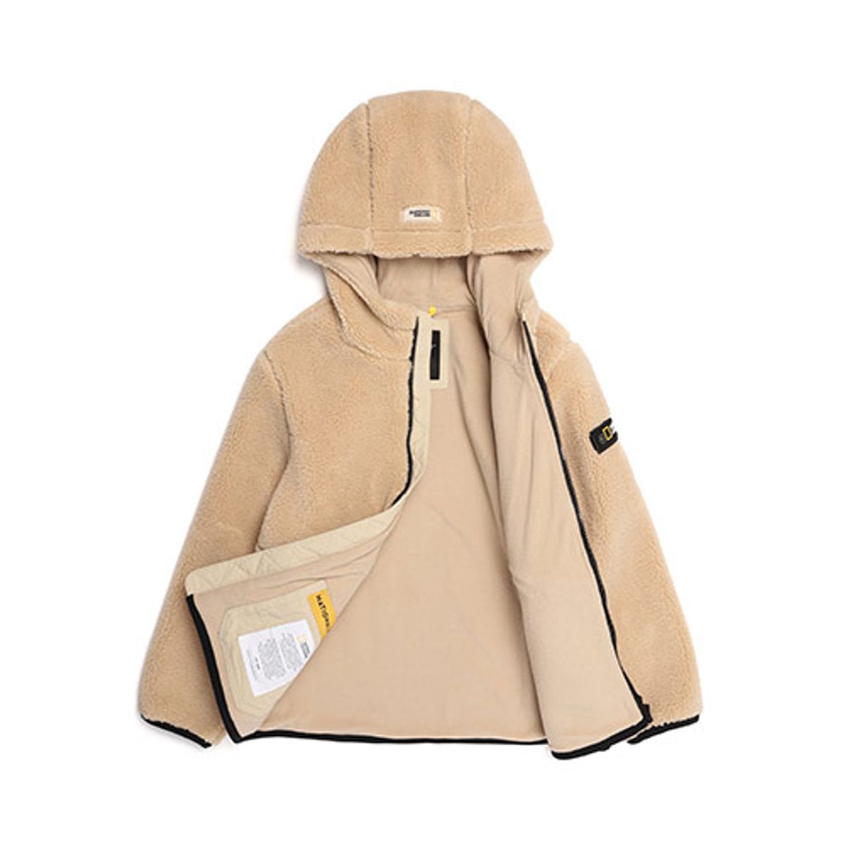 내셔널지오그래픽 키즈(NATIONAL GEOGRAPHIC KIDS) N214KFT910 키즈 코스토니 뽀글이 풀집업 BEIGE