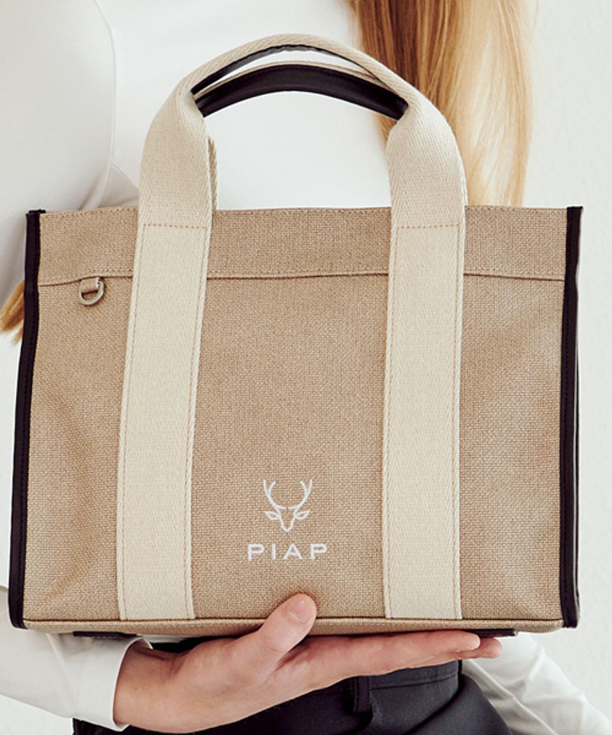 피아쁘(PIAP) 피아쁘 샤블리 캔버스 토트백 아이보리