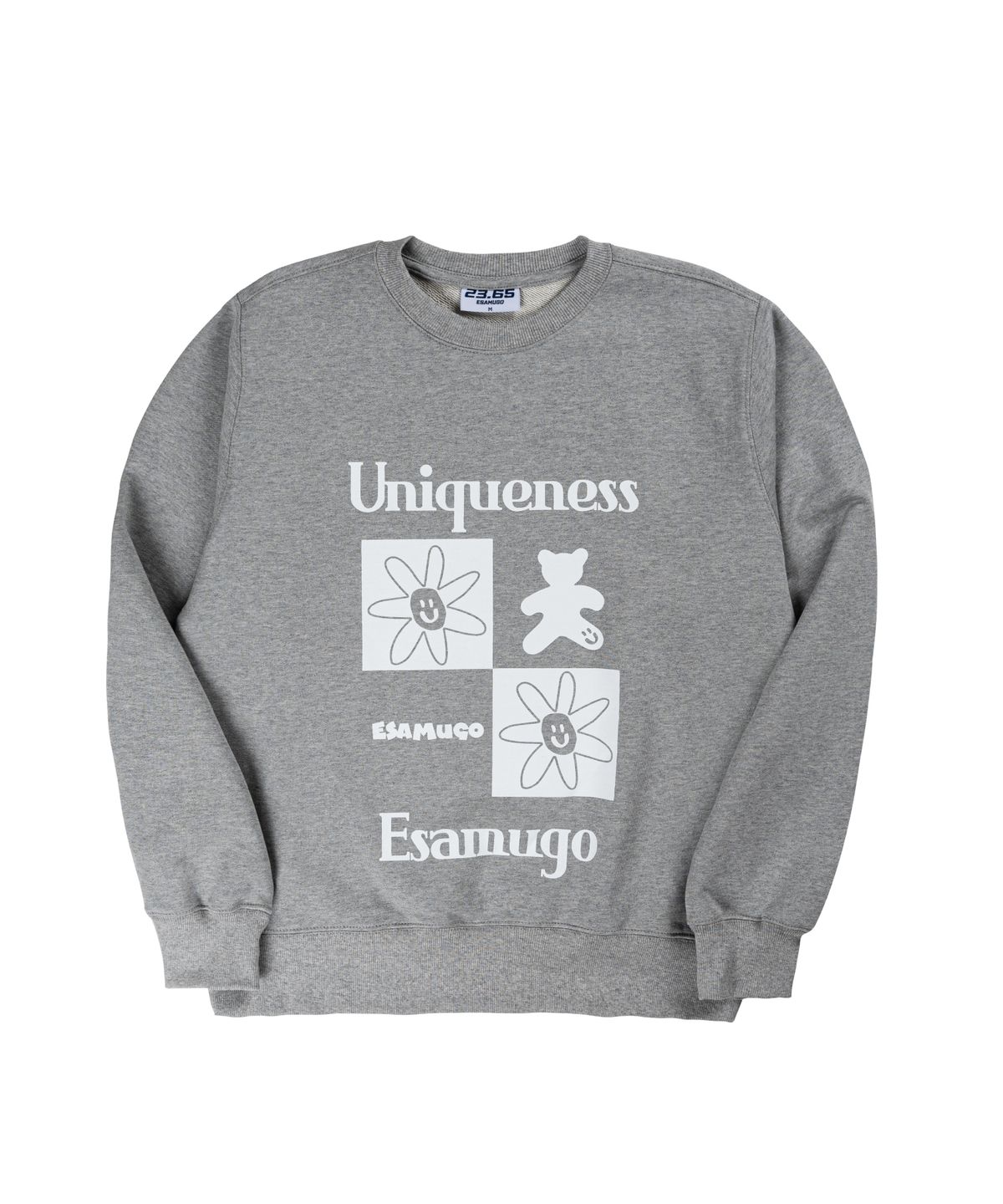 23.65(23.65) CHECK BEAR SWEAT SHIRT GREY