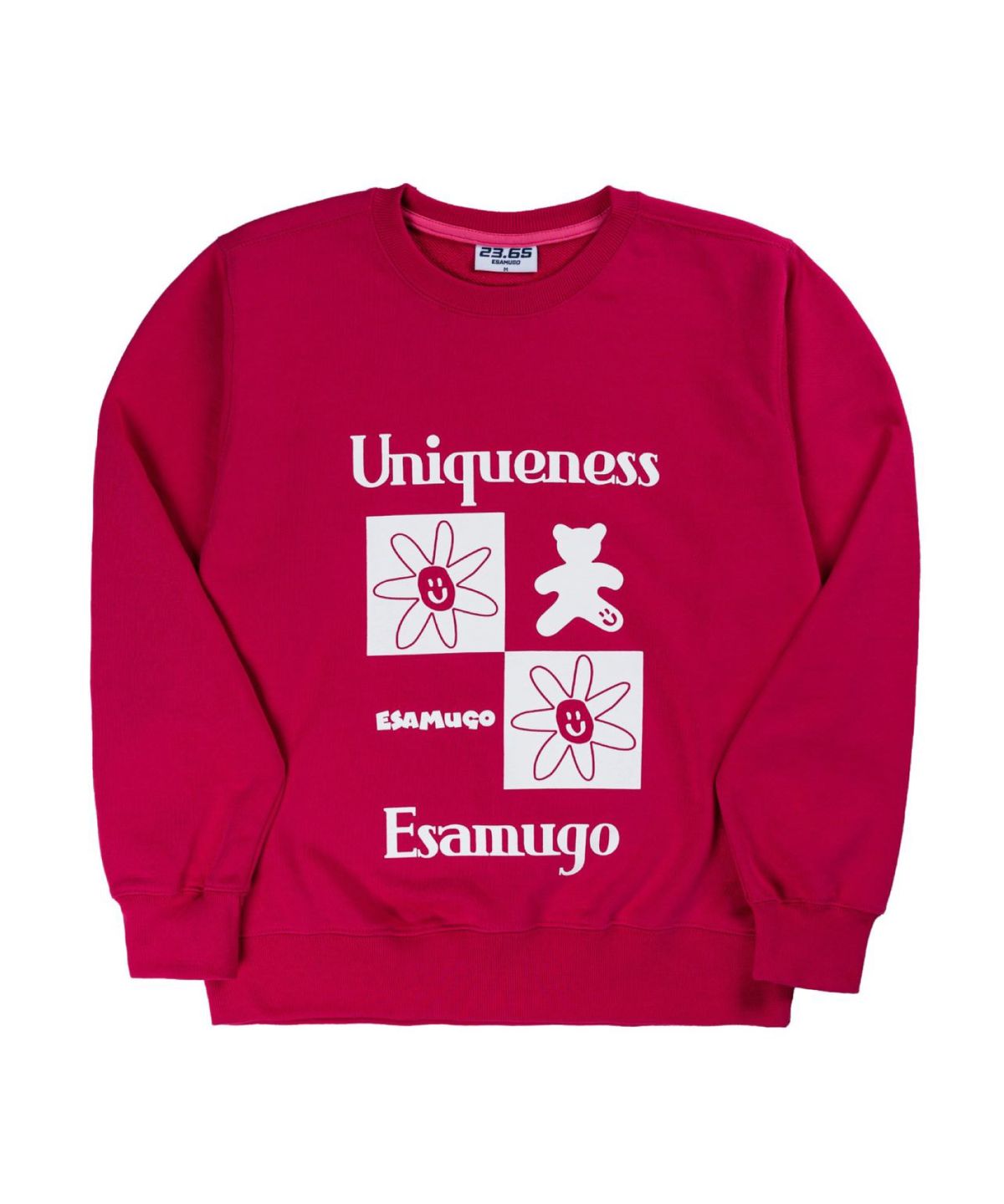 23.65(23.65) CHECK BEAR SWEAT SHIRT PINK