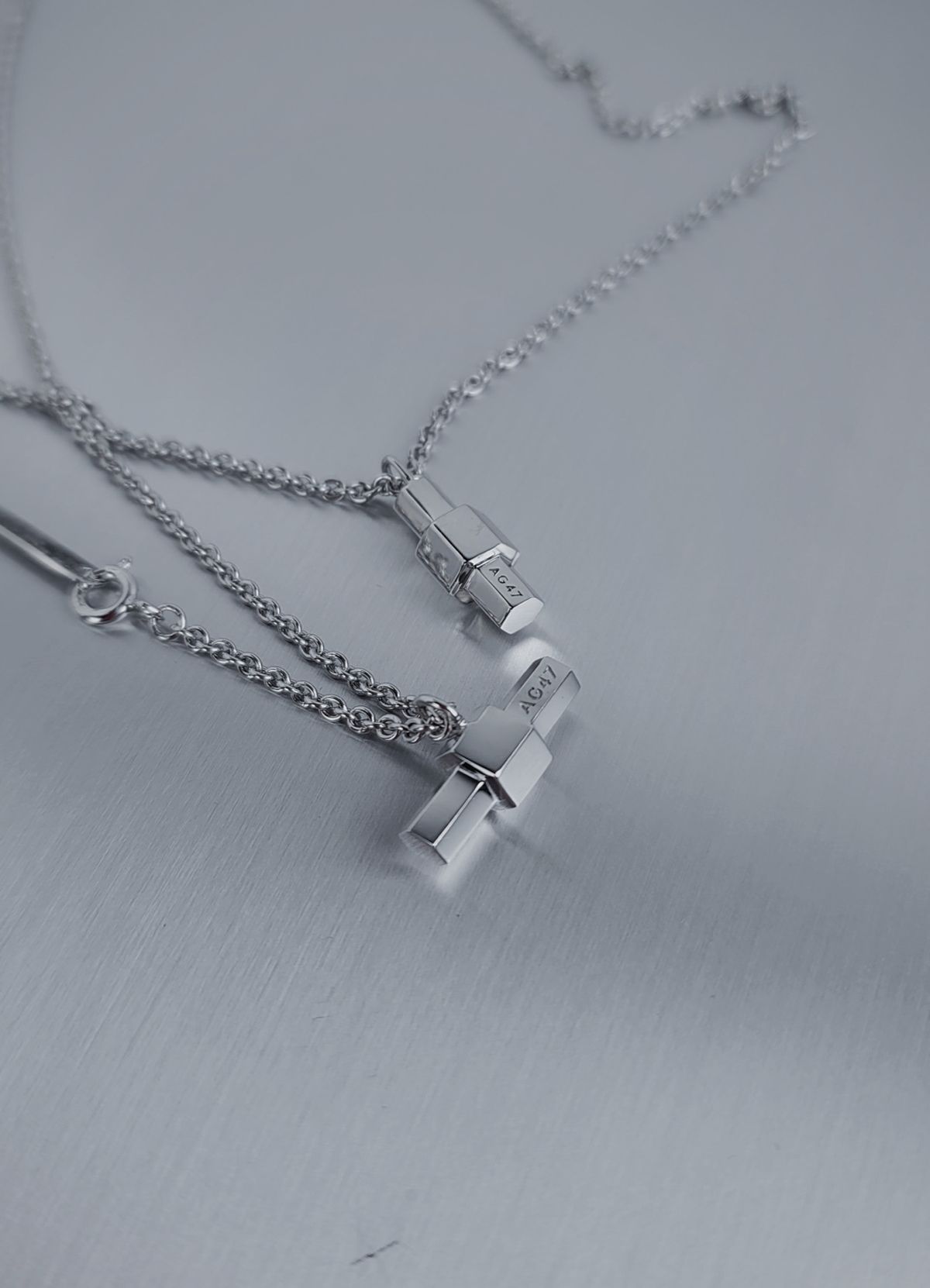 에이지47(AG47) [silver925] stick necklace hexagon  heigh