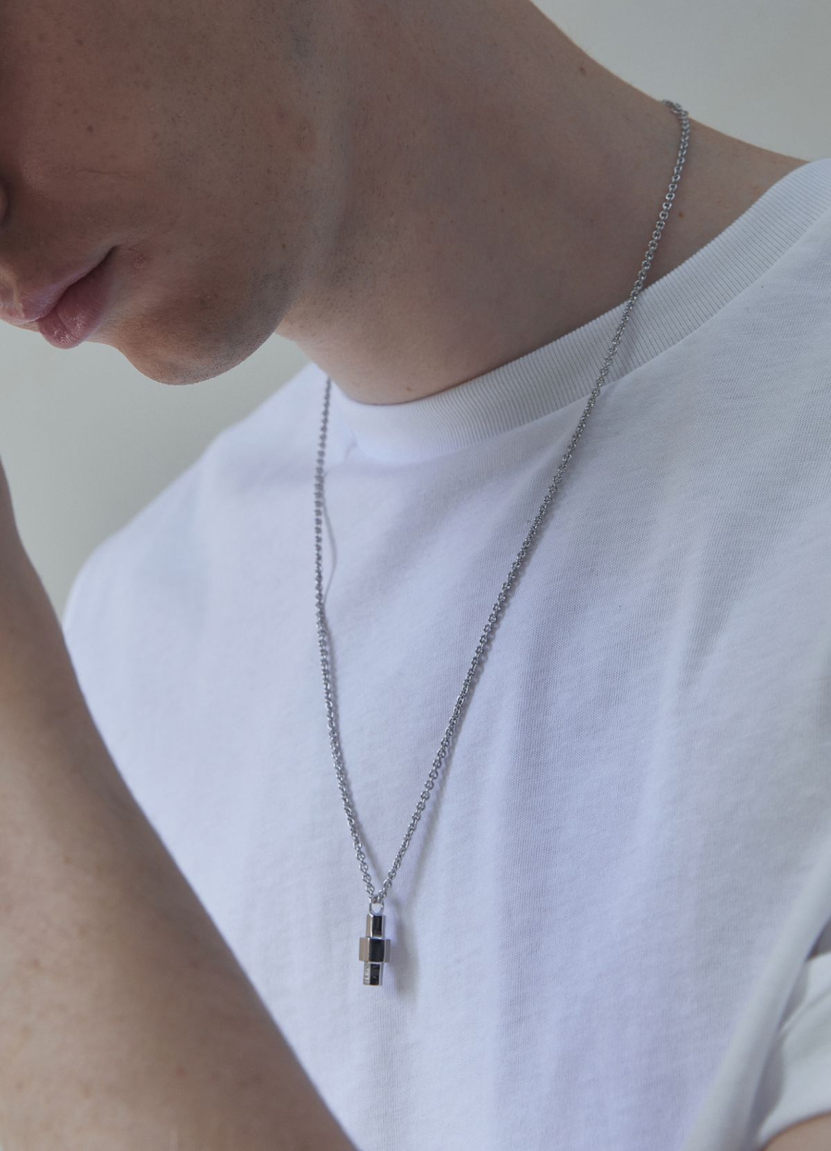 에이지47(AG47) [silver925] stick necklace hexagon  heigh