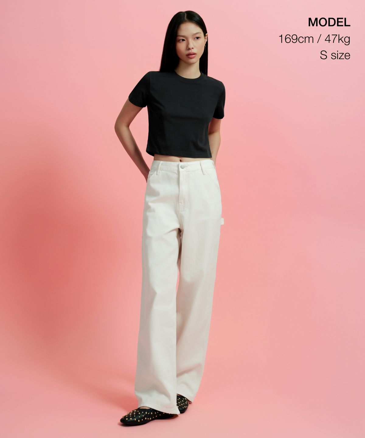 무신사 스탠다드 우먼(MUSINSA STANDARD WOMAN) [쿨탠다드] 우먼즈 크루 넥 크롭 티셔츠 [블랙]