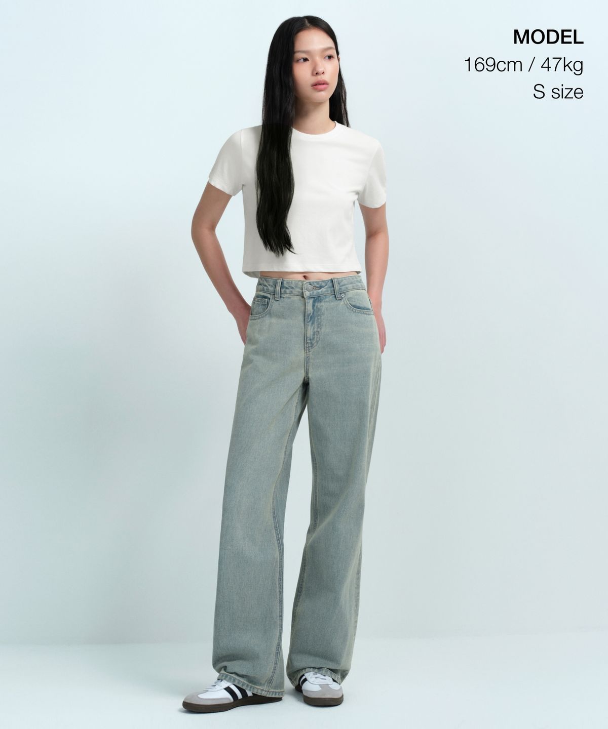 무신사 스탠다드 우먼(MUSINSA STANDARD WOMAN) [쿨탠다드] 우먼즈 크루 넥 크롭 티셔츠 [크림]