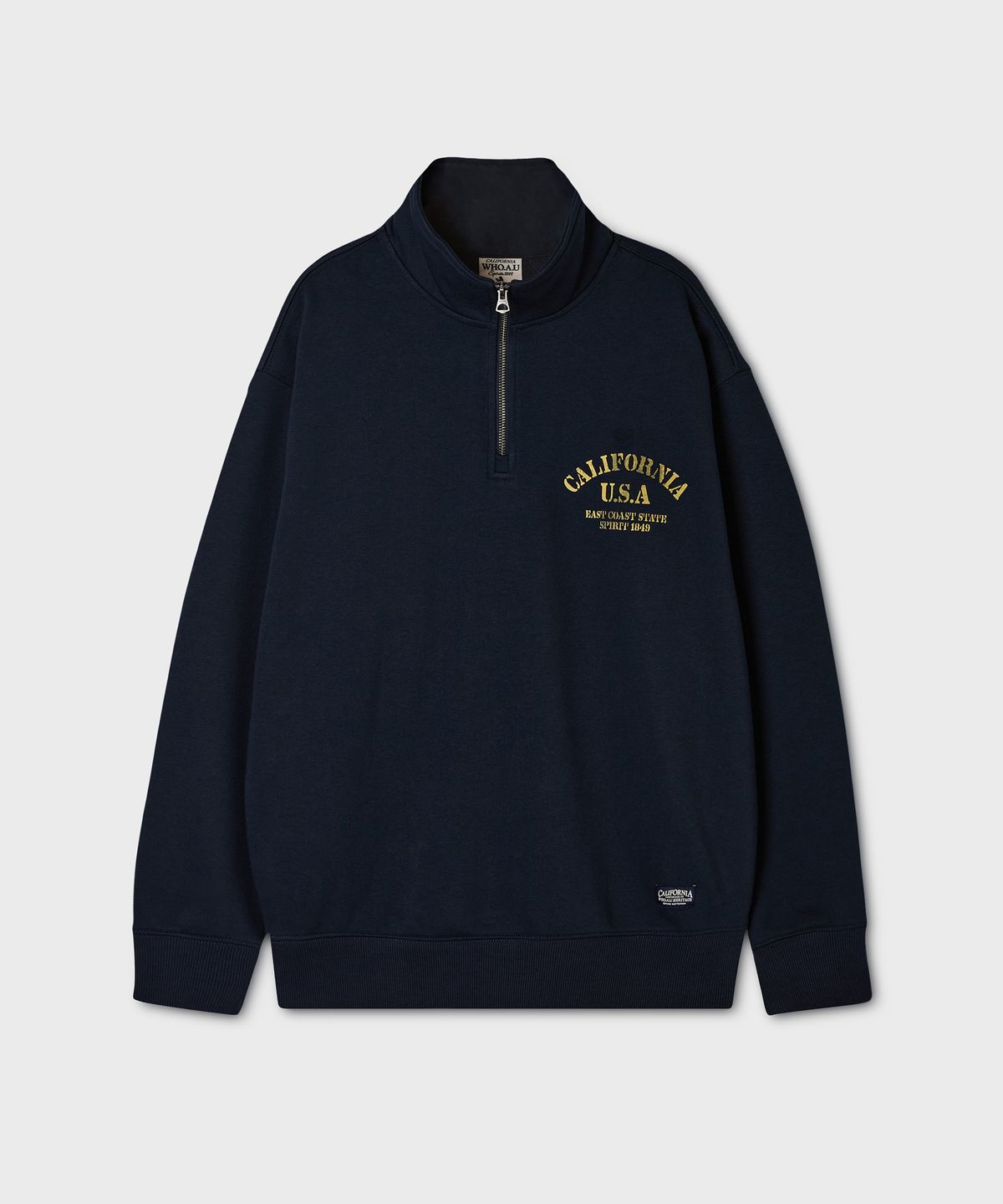 후아유(WHO.A.U) Letter Half Zip-up Sweatshirt / WHMAG4991U
