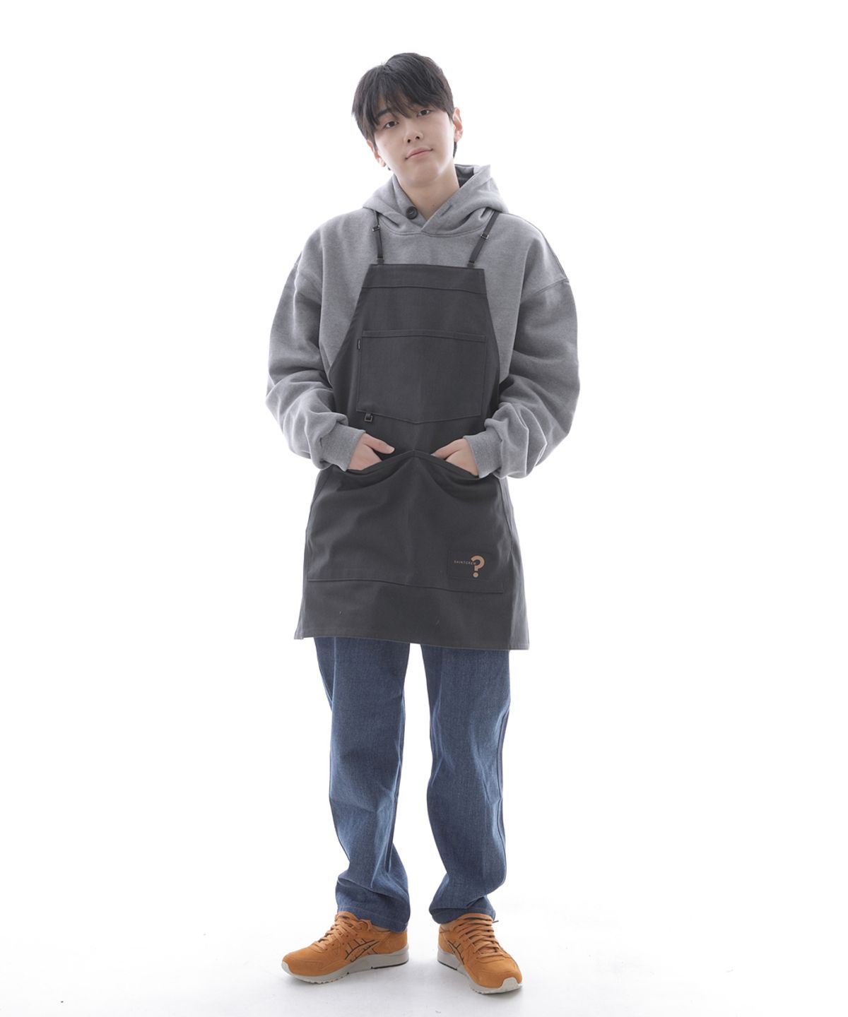 세인트크루(SAINTCREW) 내추럴 스트랩 펜타곤 에이프런 NSP-1302 차콜