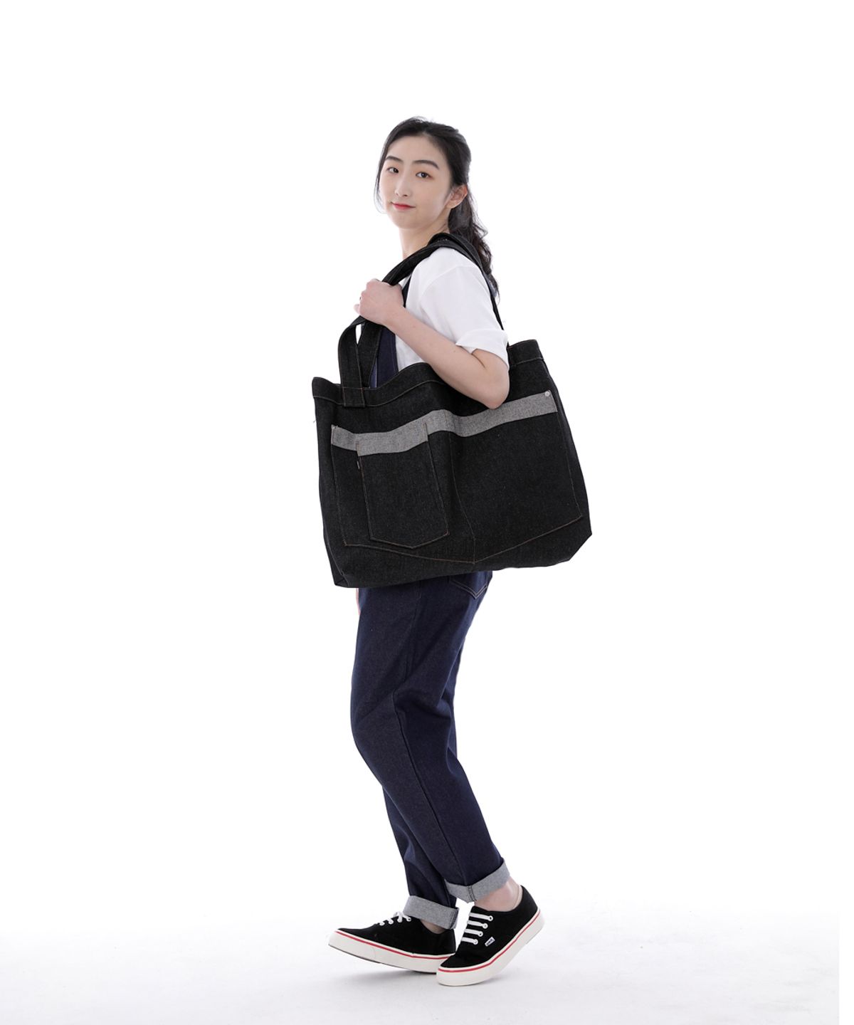 세인트크루(SAINTCREW) 워커앤빌더 메가빅 데님숄더백 WBM-109 블랙 BRS