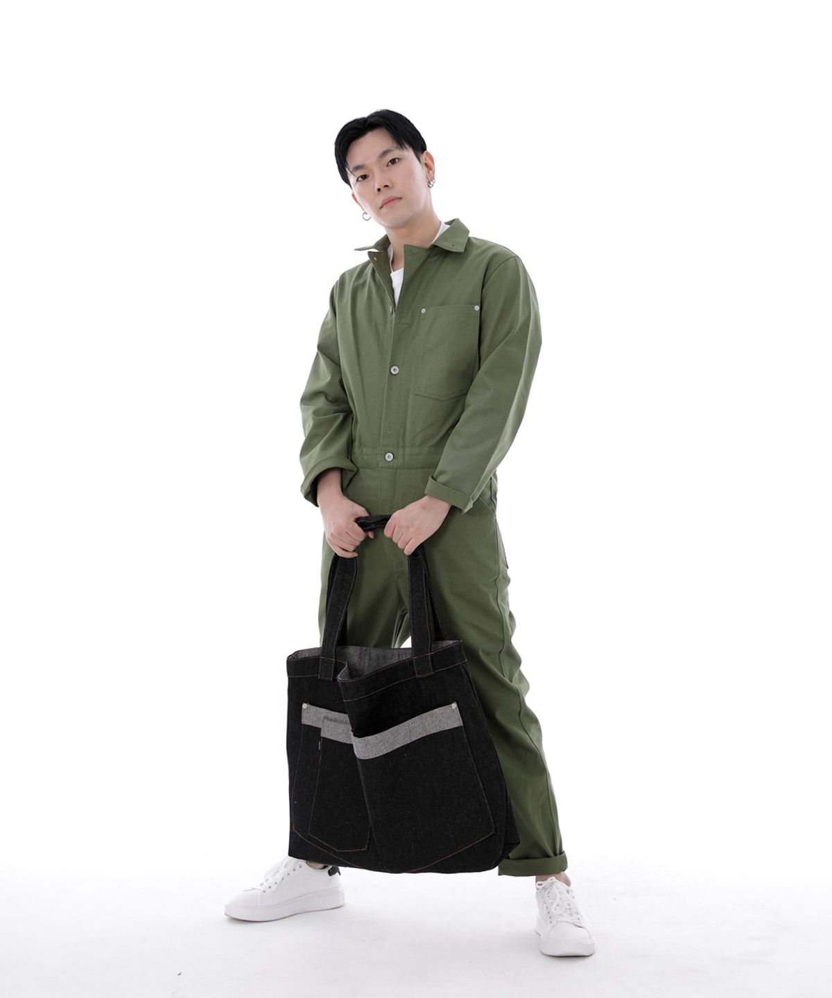 세인트크루(SAINTCREW) 워커앤빌더 메가빅 데님숄더백 WBM-109 블랙 BRS