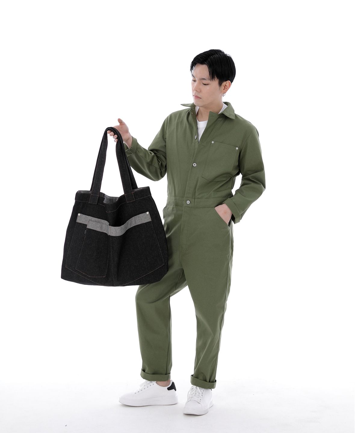 세인트크루(SAINTCREW) 워커앤빌더 메가빅 데님숄더백 WBM-109 블랙 BRS