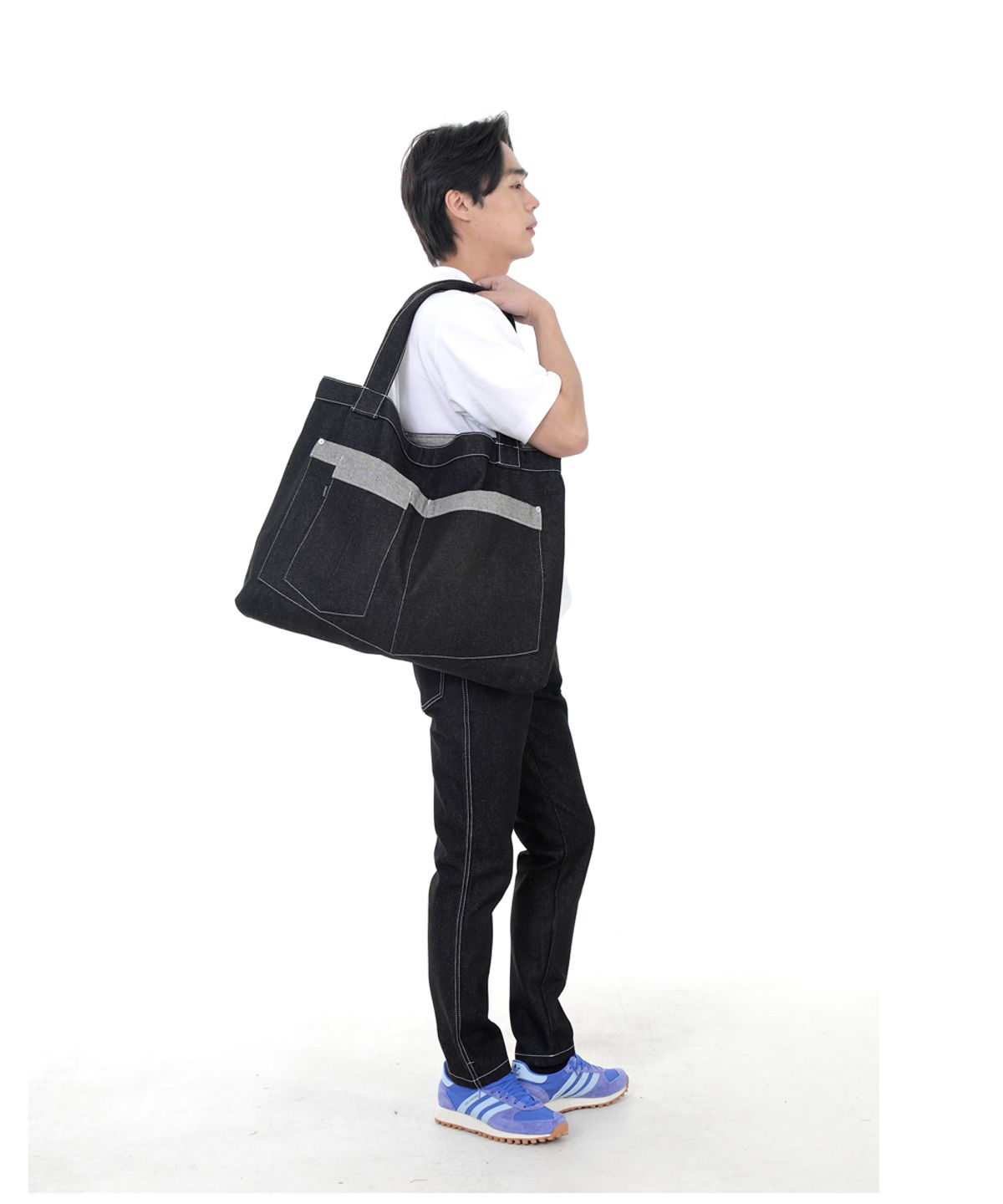 세인트크루(SAINTCREW) 워커앤빌더 메가빅 데님숄더백 WBM-109 블랙 WHS
