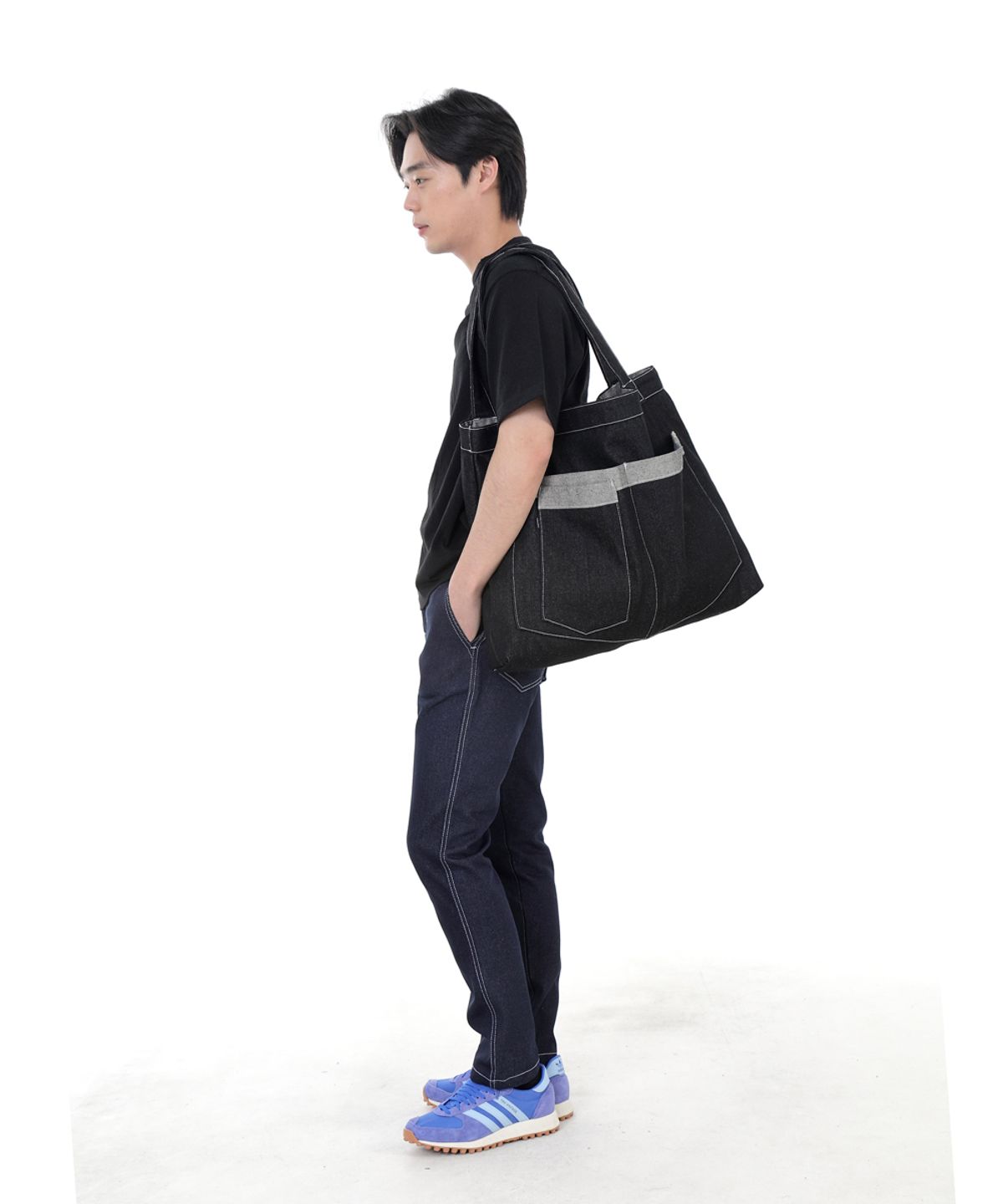 세인트크루(SAINTCREW) 워커앤빌더 메가빅 데님숄더백 WBM-109 블랙 WHS