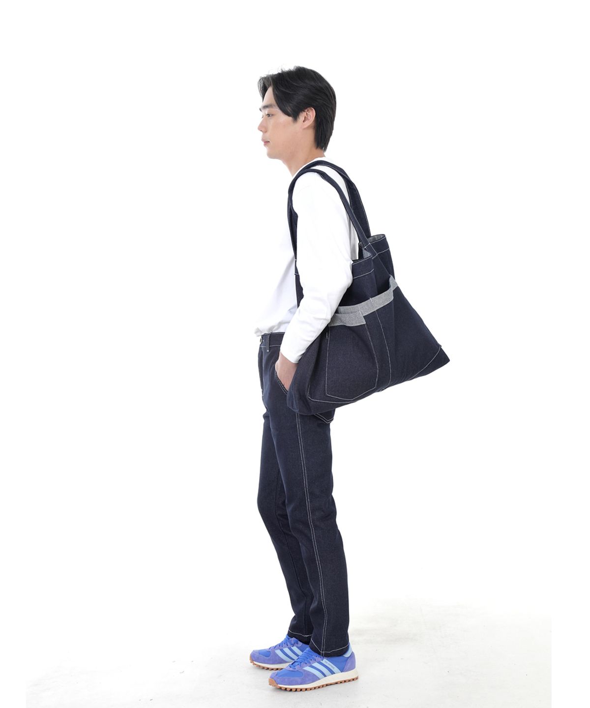 세인트크루(SAINTCREW) 워커앤빌더 메가빅 데님숄더백 WBM-109 인디고 WHS