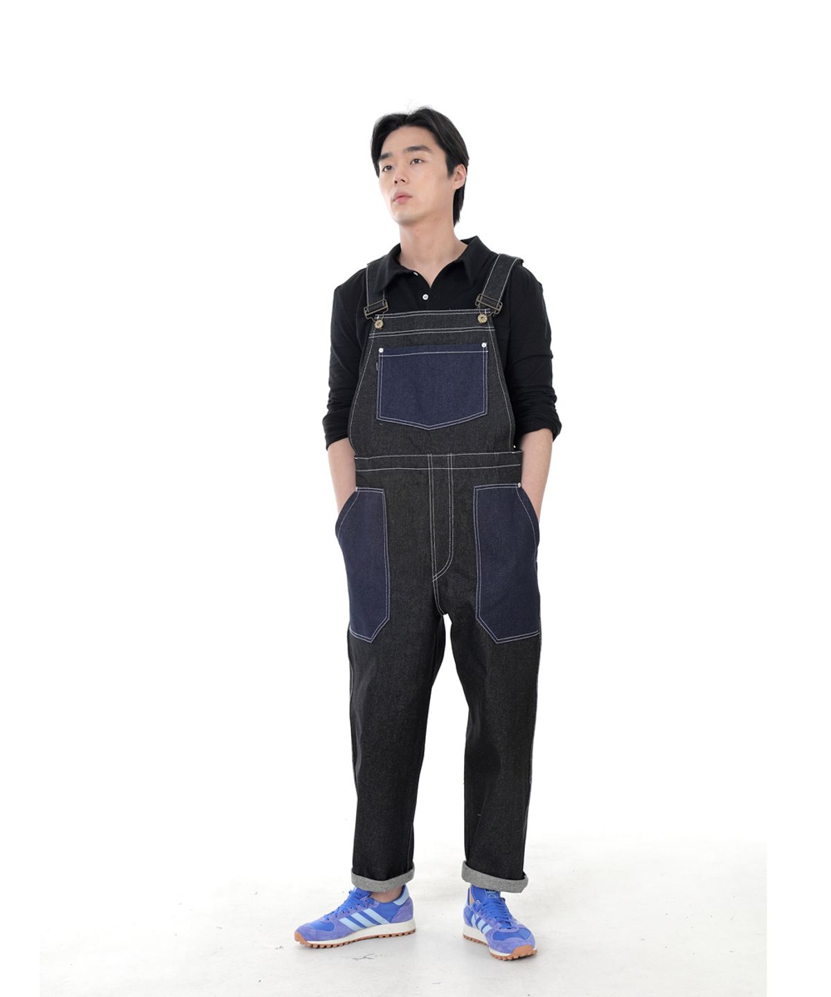 세인트크루(SAINTCREW) 워커앤빌더 퍼티그 데님오버롤 WNB-605 믹스블랙 WHS
