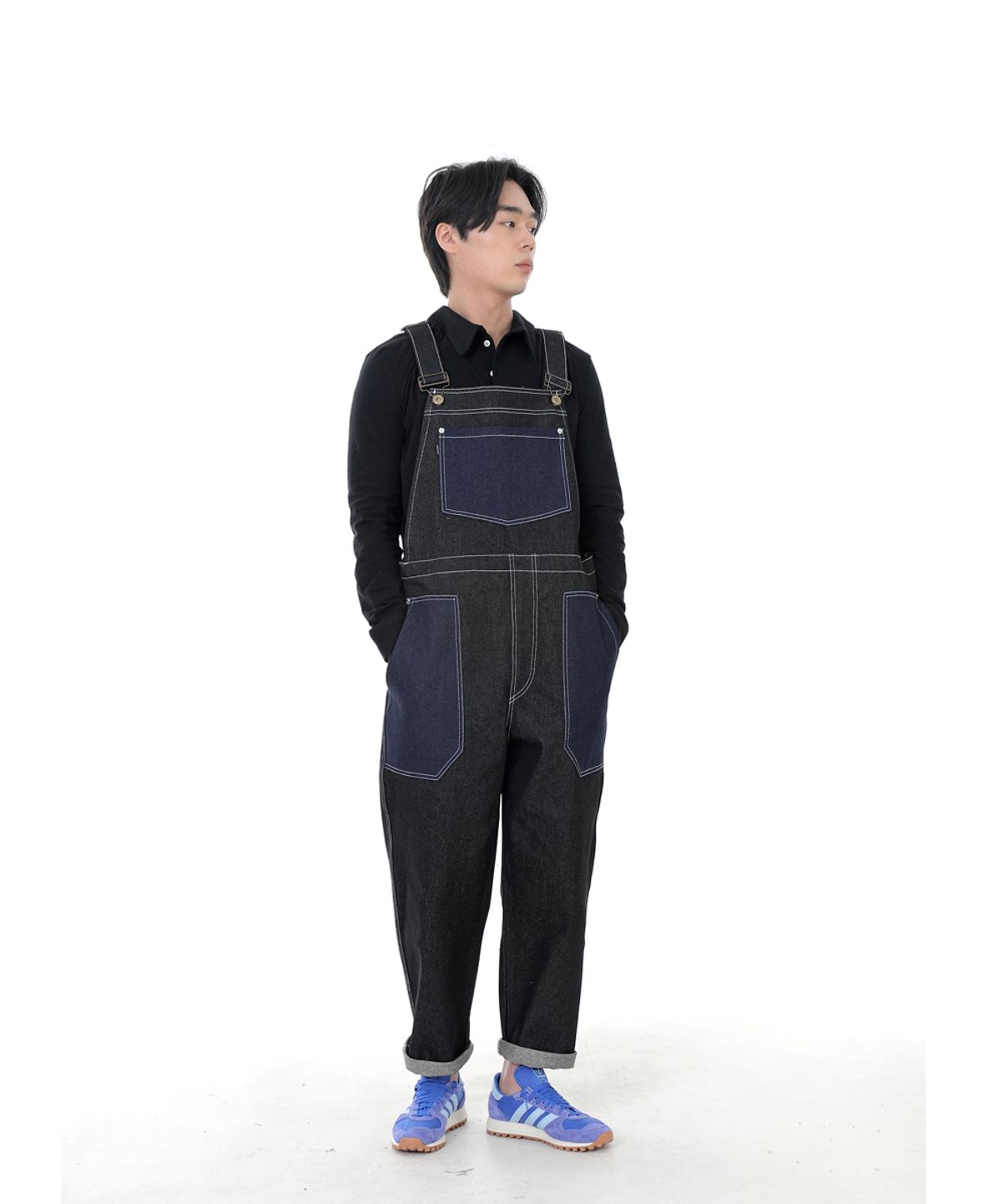 세인트크루(SAINTCREW) 워커앤빌더 퍼티그 데님오버롤 WNB-605 믹스블랙 WHS
