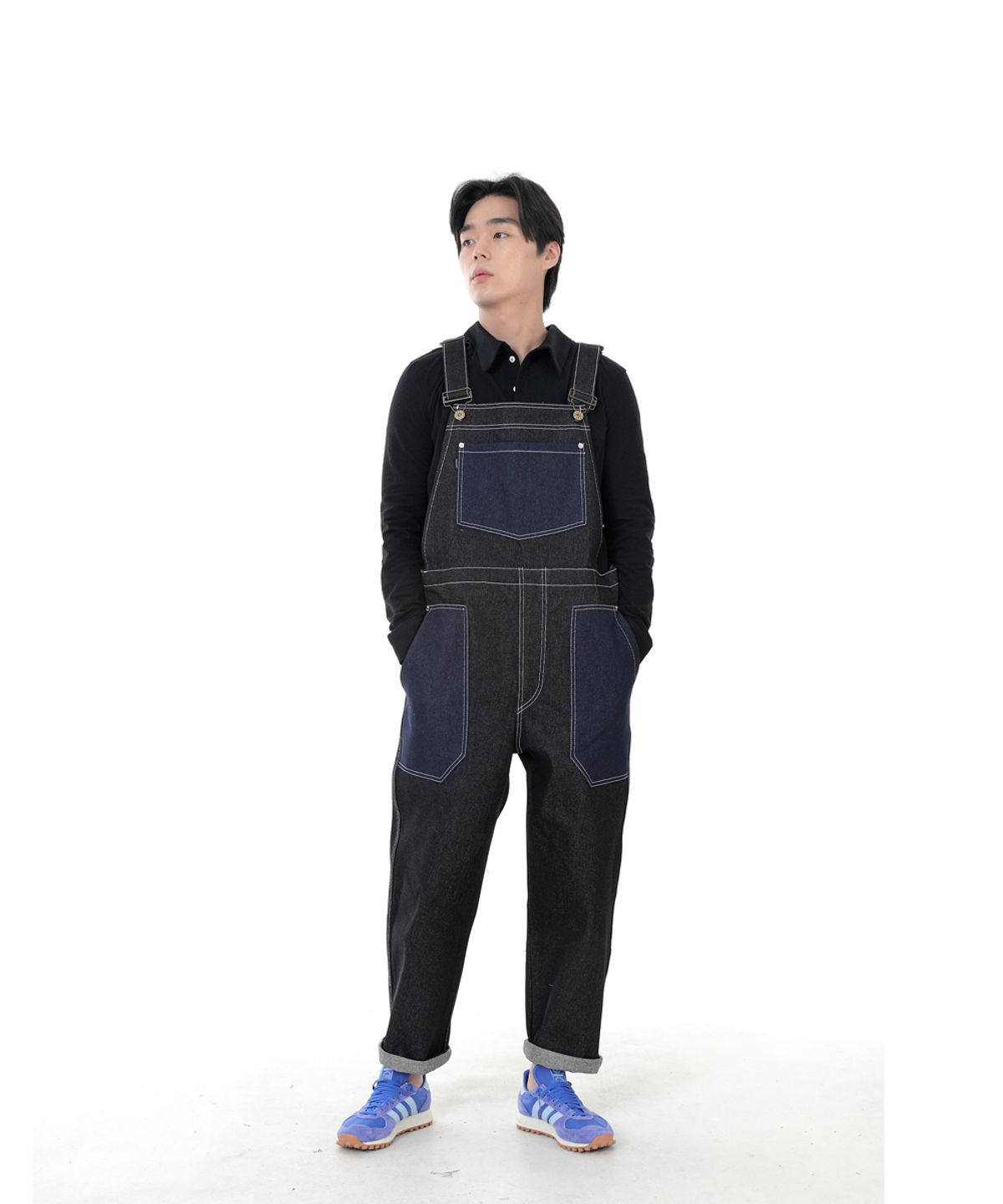 세인트크루(SAINTCREW) 워커앤빌더 퍼티그 데님오버롤 WNB-605 믹스블랙 WHS