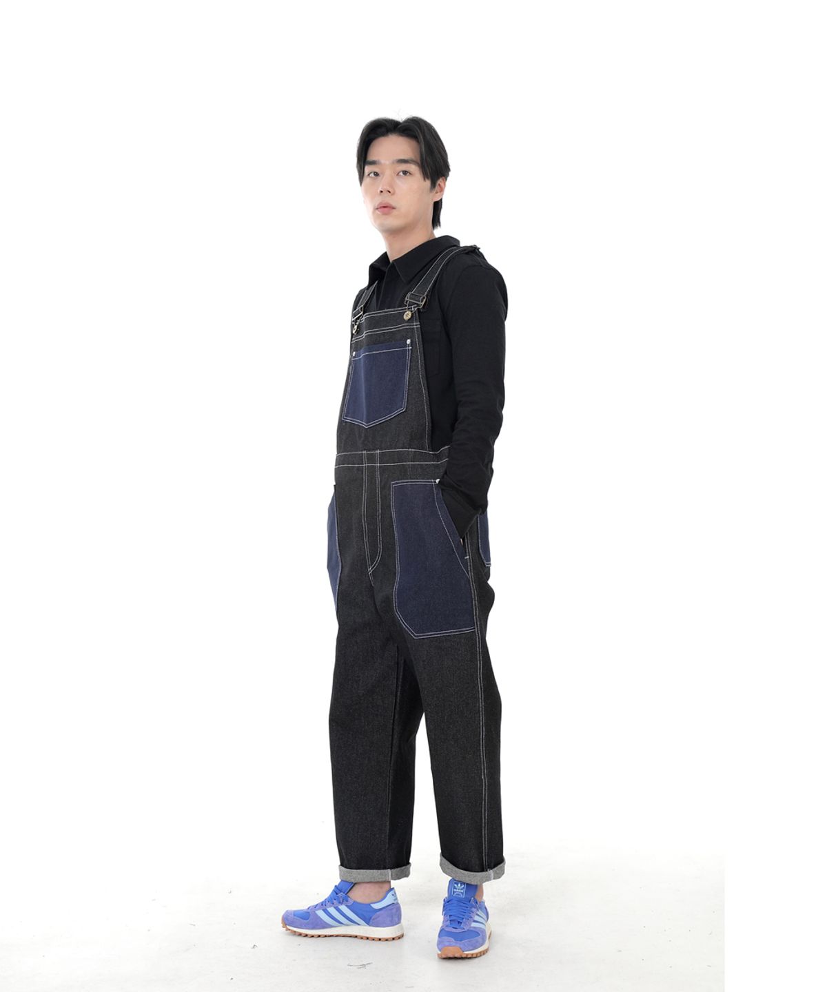 세인트크루(SAINTCREW) 워커앤빌더 퍼티그 데님오버롤 WNB-605 믹스블랙 WHS