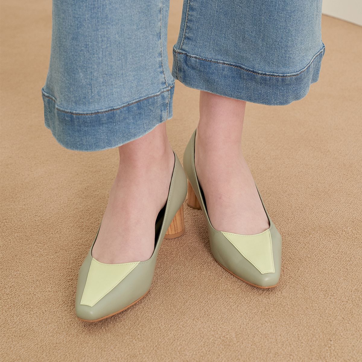 케리제이드(KERRIJADE) Cutting Pumps_Mint