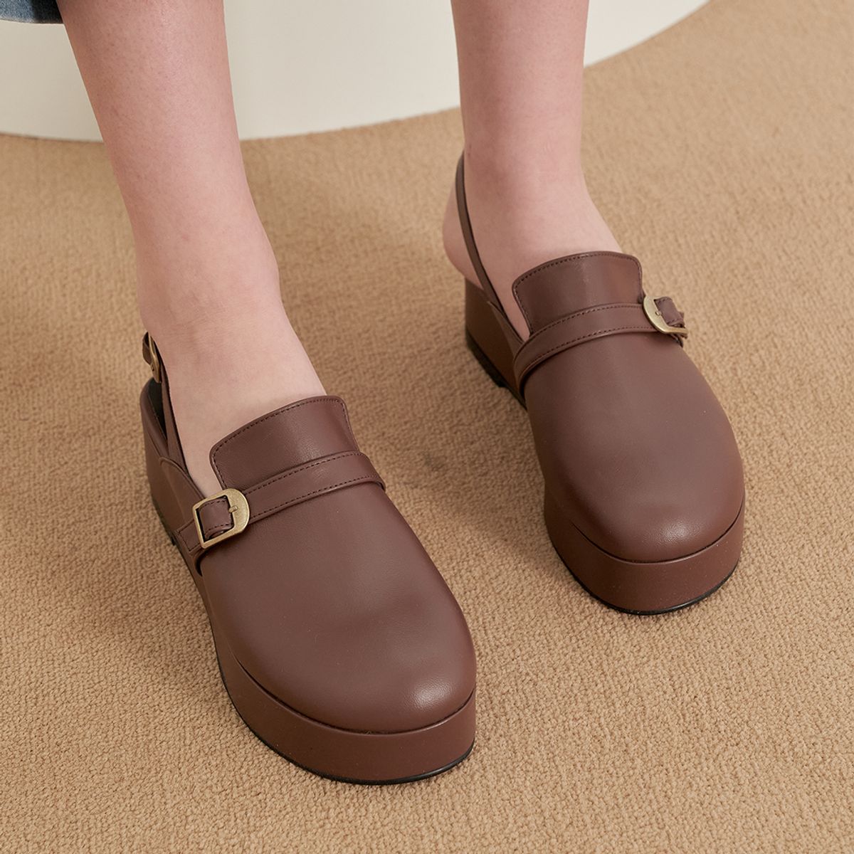 케리제이드(KERRIJADE) Turtle Slingback B_Brown