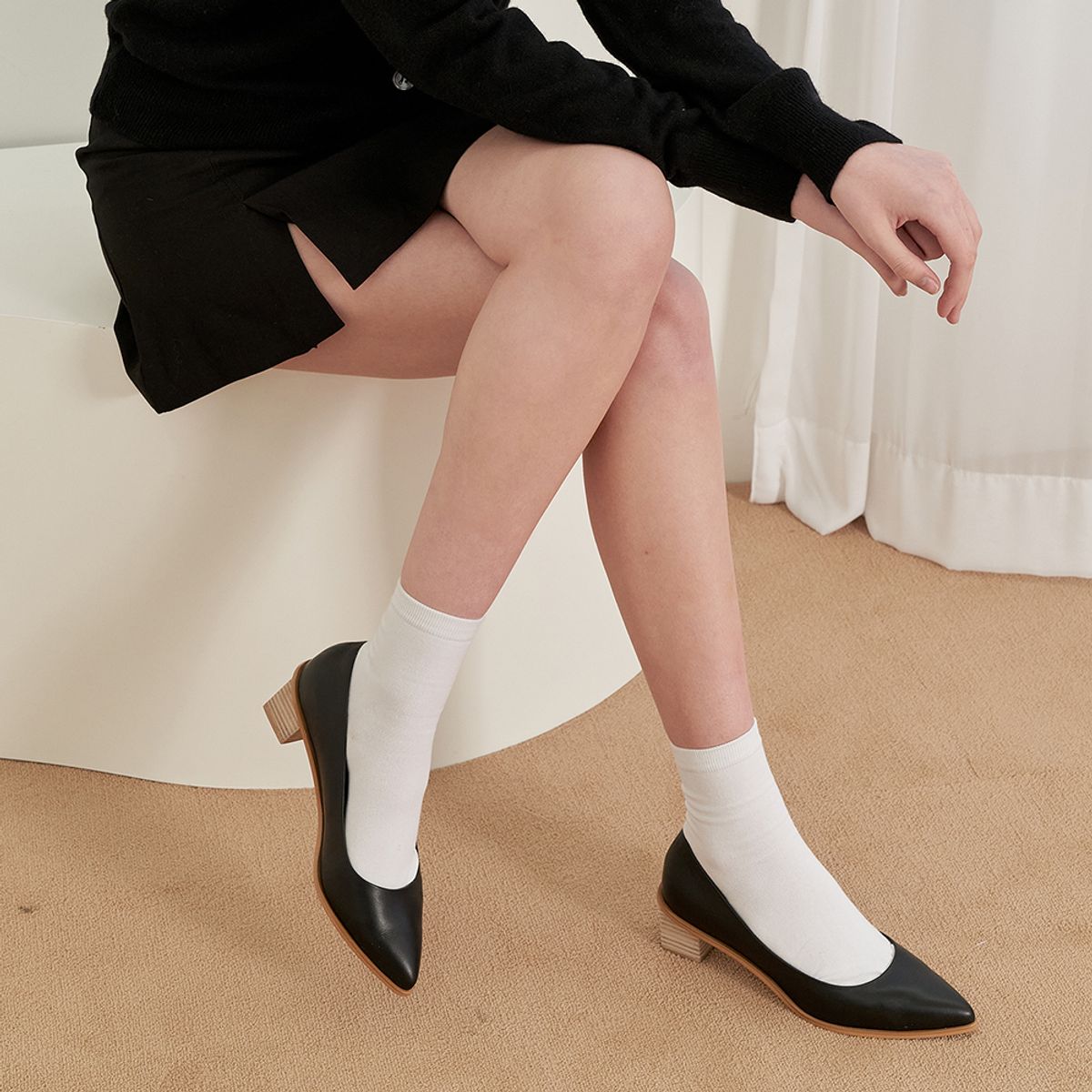 케리제이드(KERRIJADE) Wood Pumps_Black