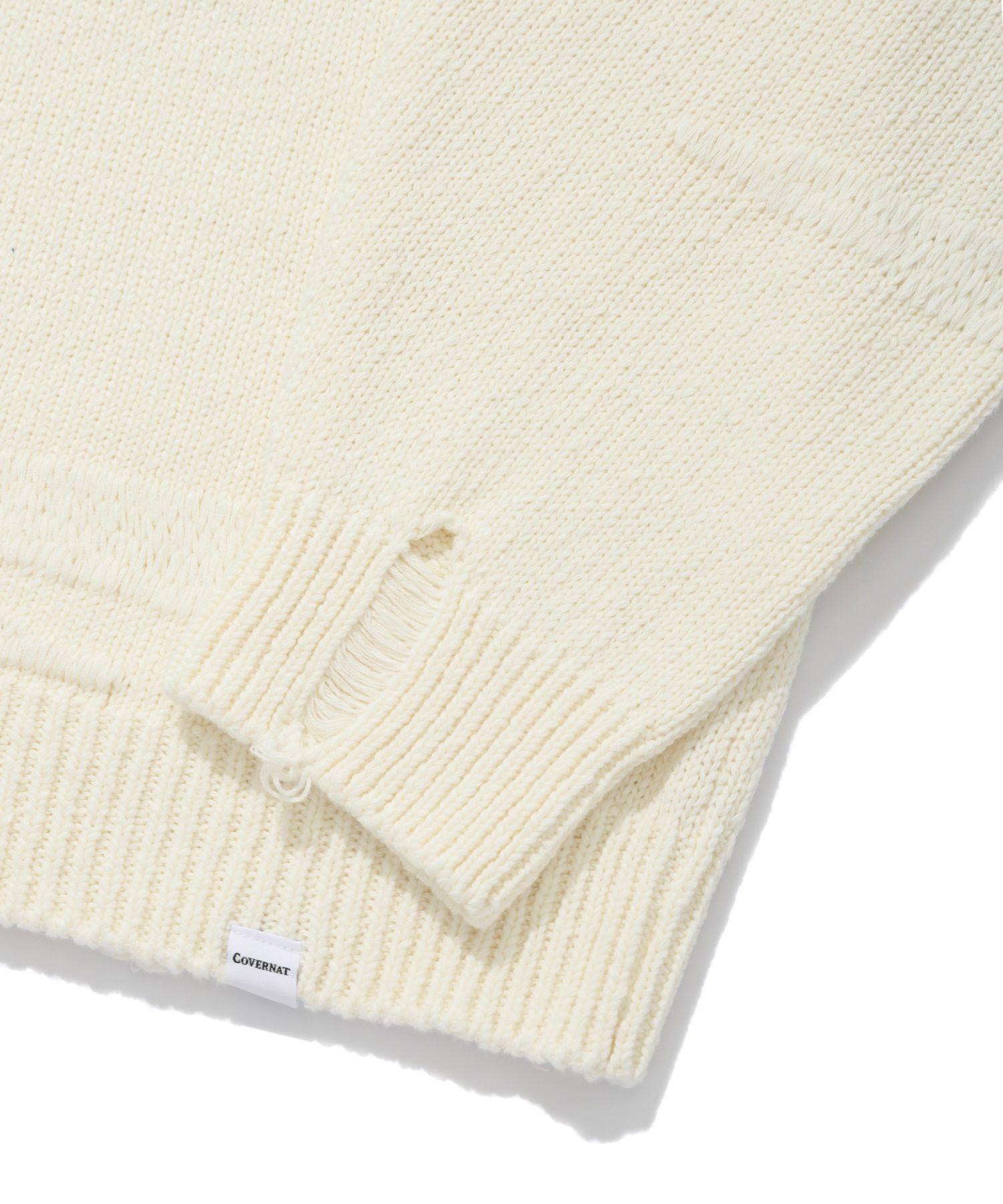 トップスその他 COVERNAT Damaged knit ivory CO2201KT03IV MUSINSA | COVERNAT Damaged knit ivory