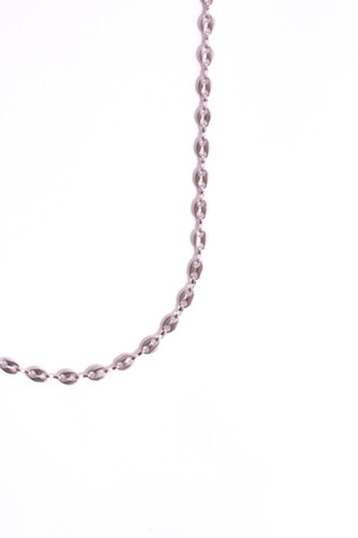 모드곤(MODGONE) 실버톤 빈체인 심플 롱 목걸이 Silver-tone Bean Chains Simple Long necklace