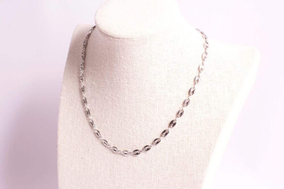 모드곤(MODGONE) 실버톤 빈체인 심플 목걸이 Silver-tone Bean Chains Simple necklace