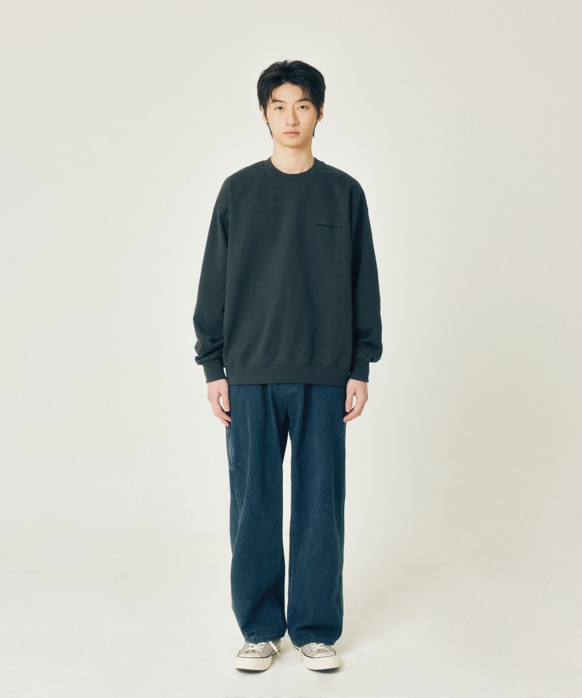 에스피오나지(ESPIONAGE) Standard Logo Heavyweight Sweatshirt Vintage Black