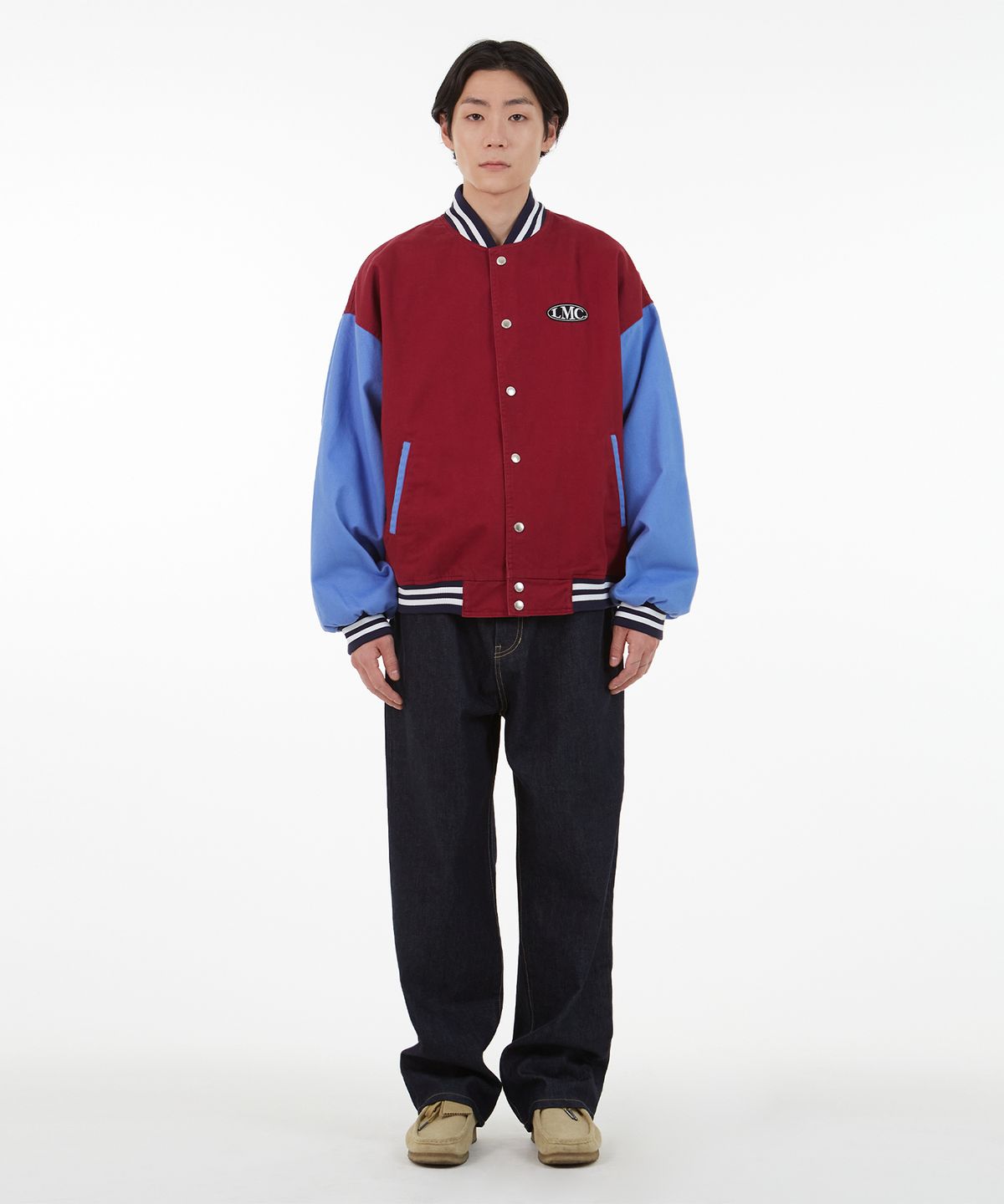 엘엠씨(LMC) LMC OVAL WASHED BASEBALL JACKET burgundy