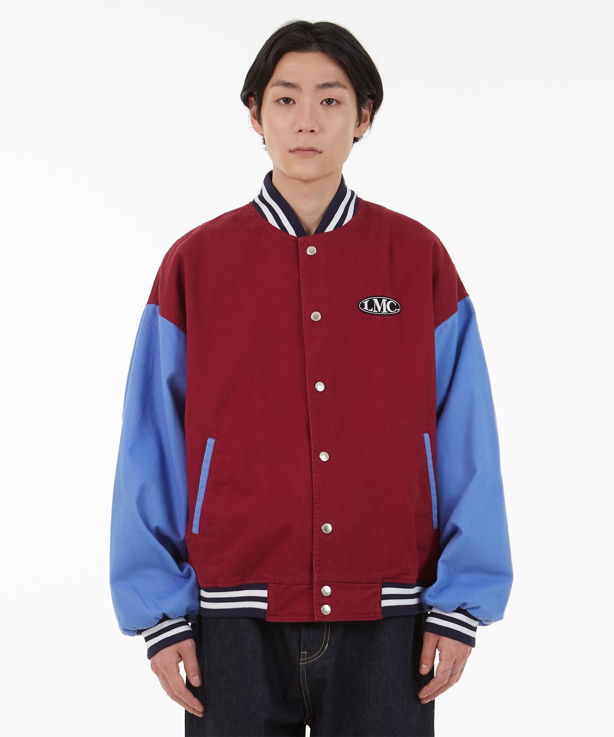엘엠씨(LMC) LMC OVAL WASHED BASEBALL JACKET burgundy
