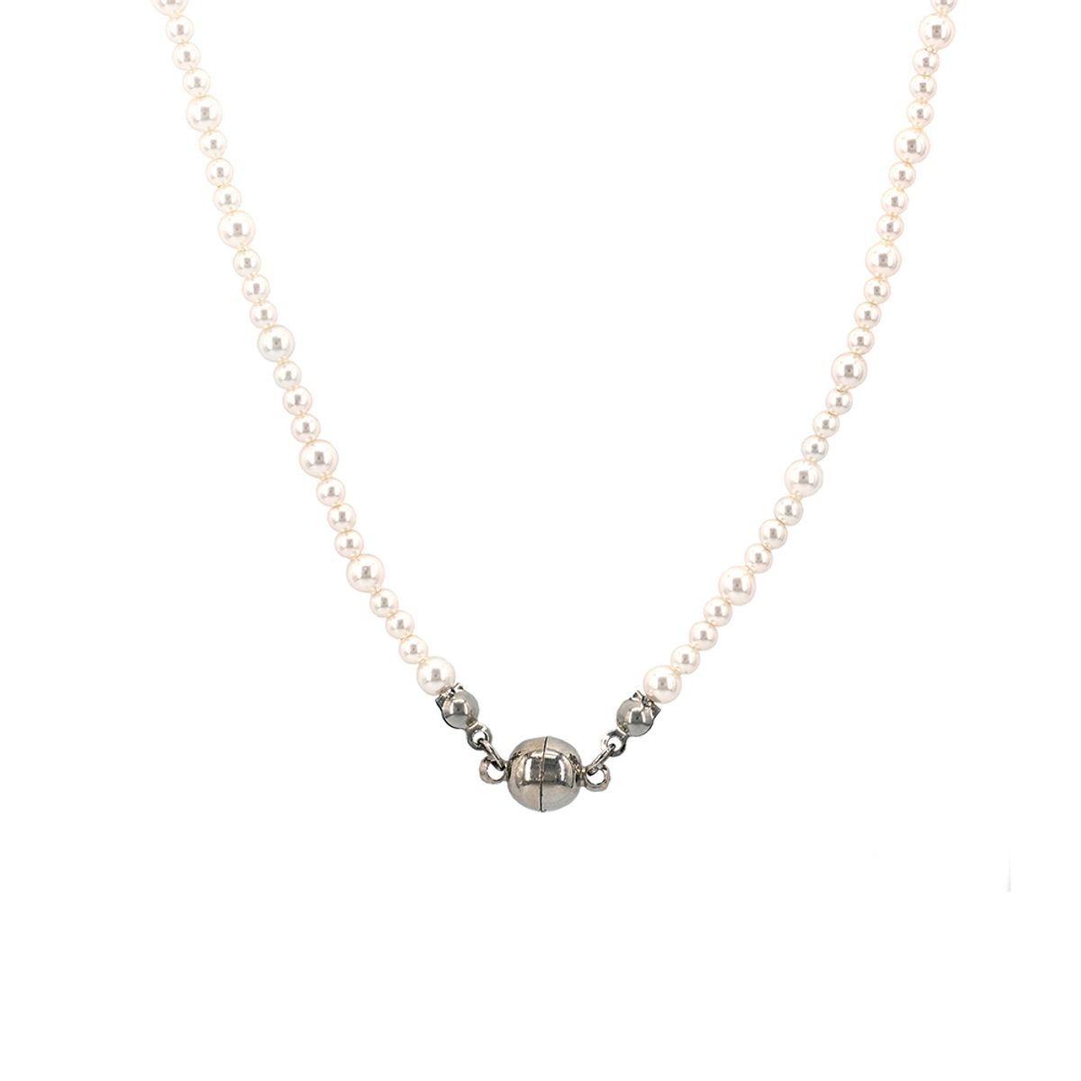 세라보니또(CERABONITO) [39cm] 원터치 자석 믹스 진주목걸이2 (3&4mm)