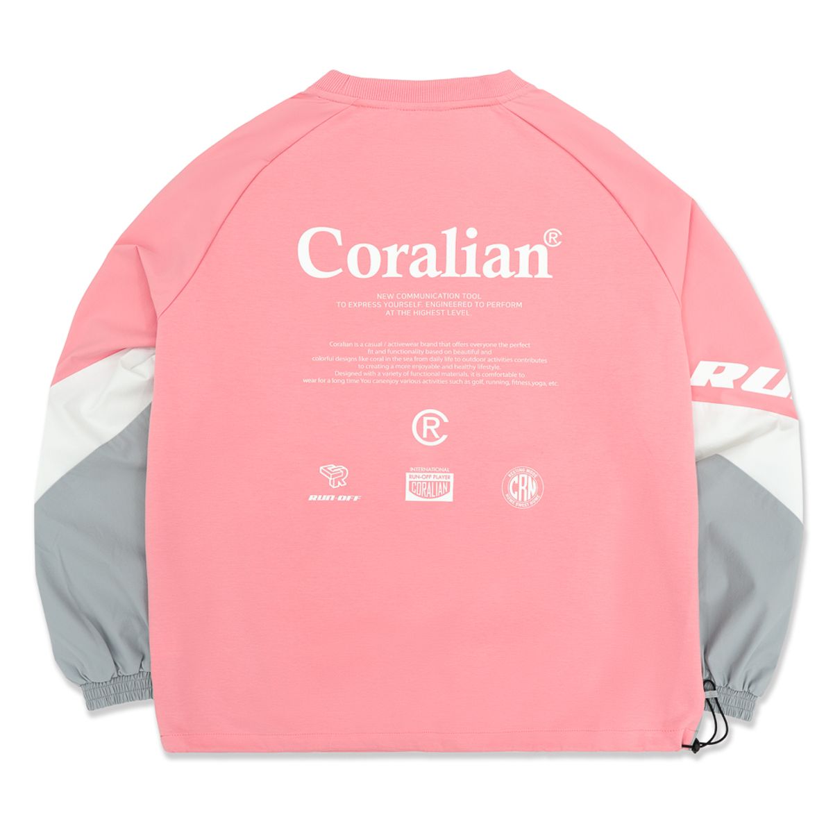 코랄리안(CORALIAN) 웨어러블 절개 스웨트셔츠 핑크
