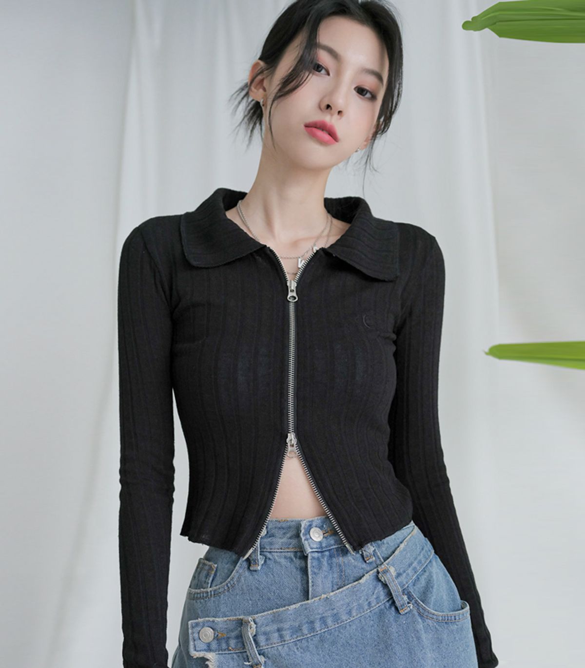 어반드레스(AVANDRESS) VIVID Collar Twoway Knit Zip-Up - 6COL