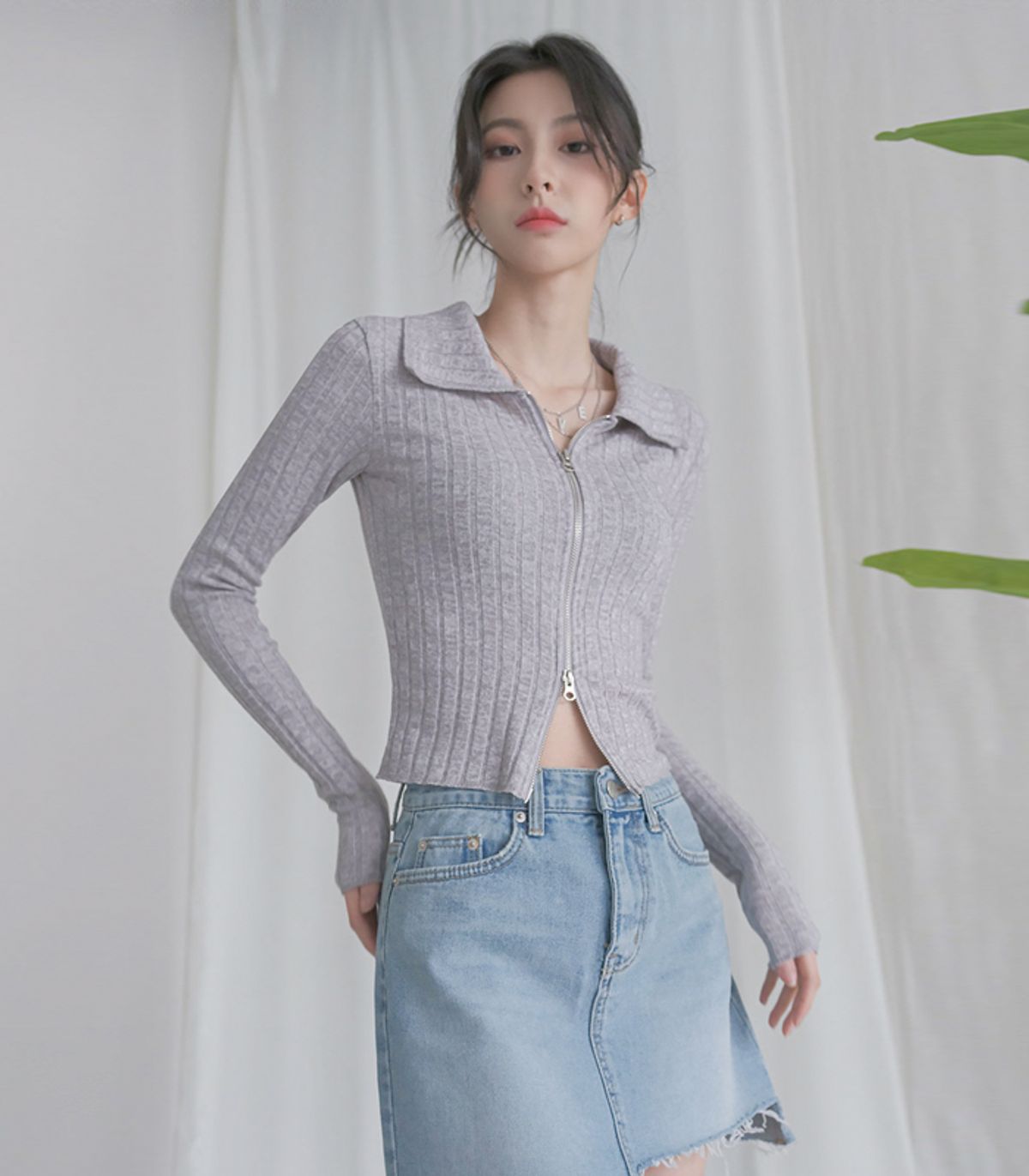 어반드레스(AVANDRESS) VIVID Collar Twoway Knit Zip-Up - 6COL