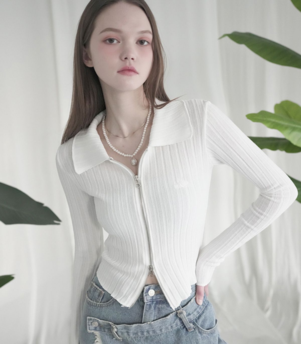 어반드레스(AVANDRESS) VIVID Collar Twoway Knit Zip-Up - 6COL