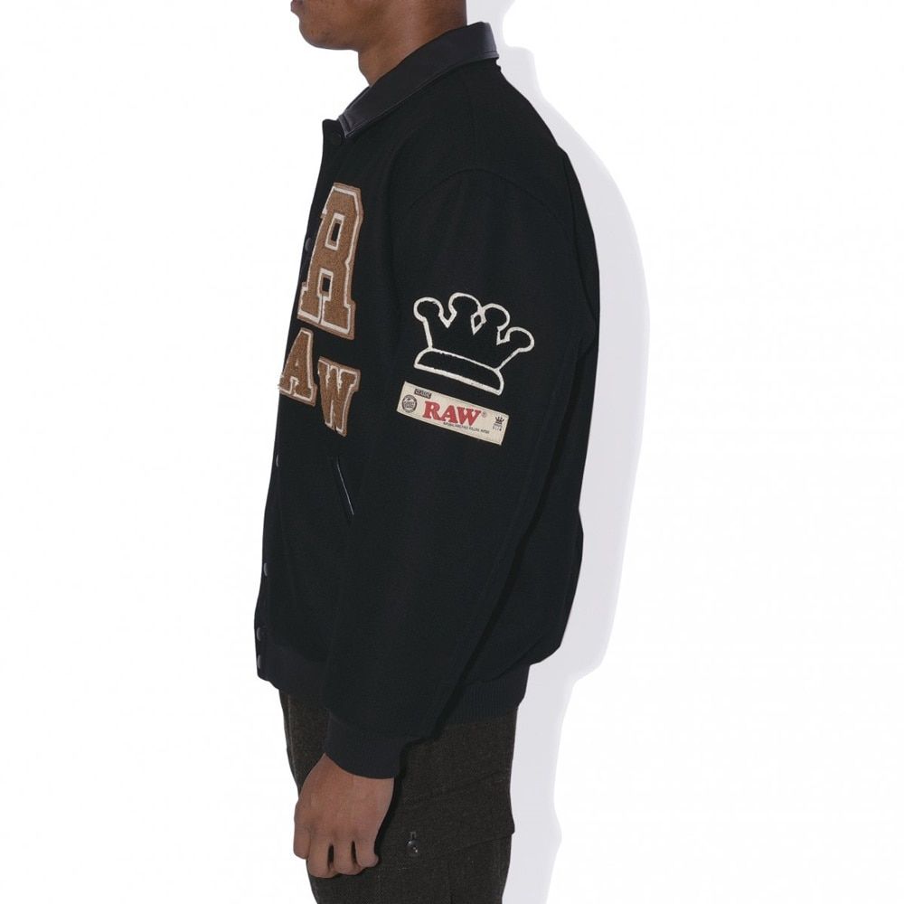 인터브리드(INTERBREED) RAW X INTERBREED Varsity Jacket BLACK - 사이즈 & 후기 | 무신사