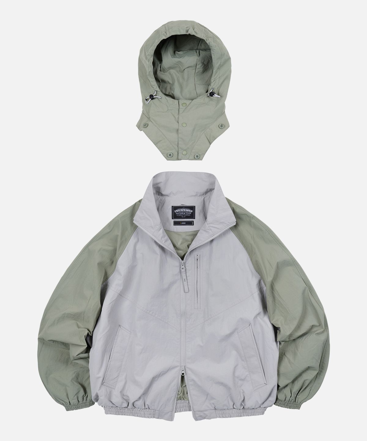 프리즘웍스(FRIZMWORKS) NYLON SET-UP TRACK JACKET _ LIGHT GRAY