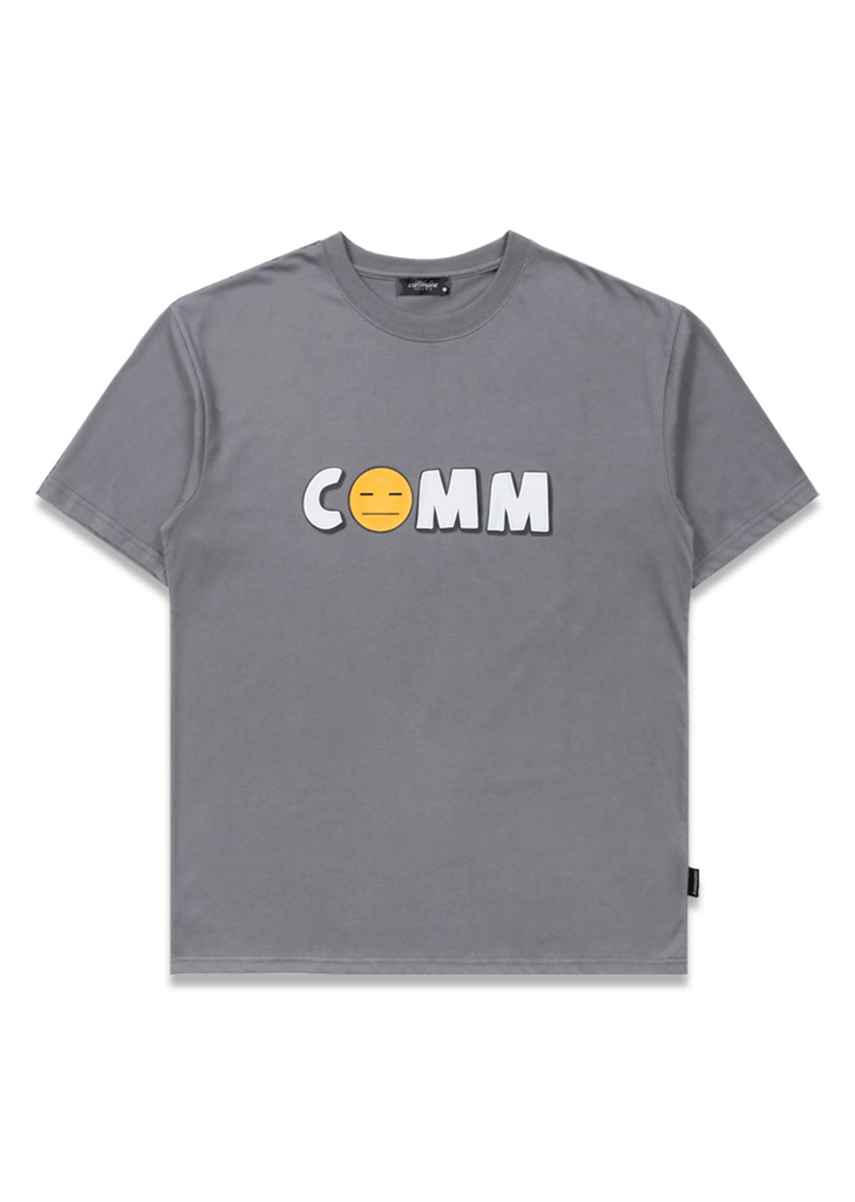 커먼즈(COMMONZ) COMM 스마일 티셔츠_챠콜