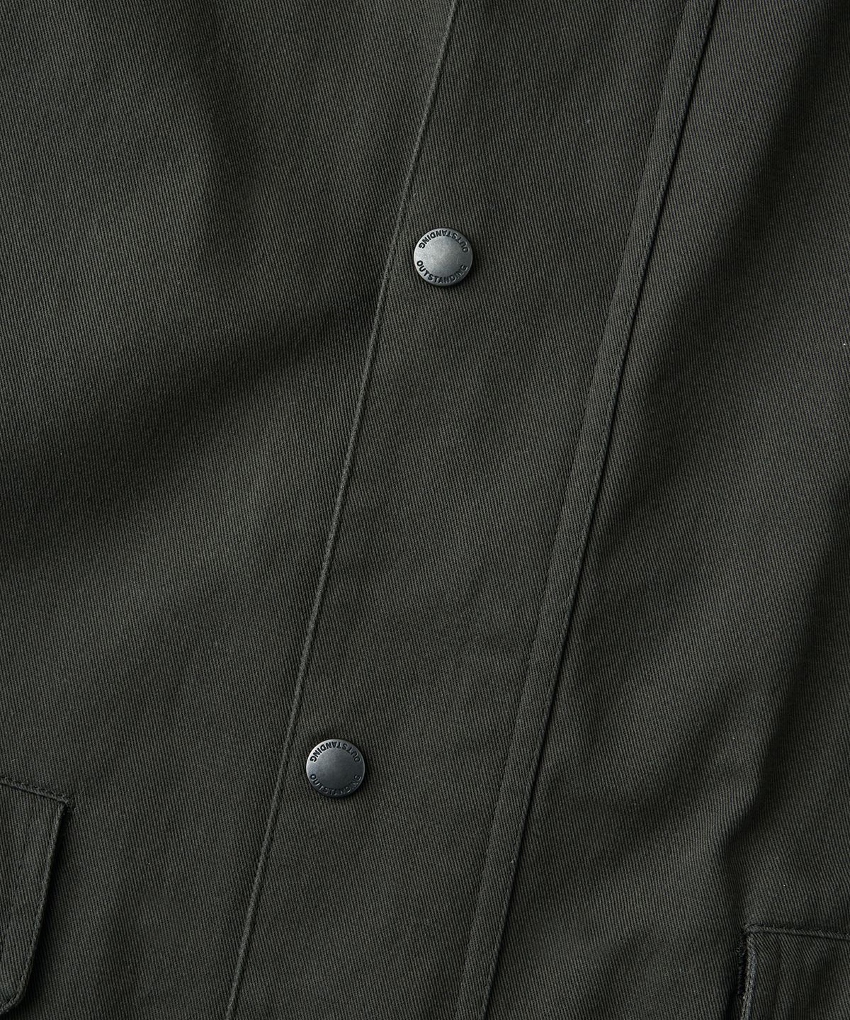 아웃스탠딩(OUTSTANDING) CORDUROY COLLAR SHORT JACKET_OLIVE GREEN