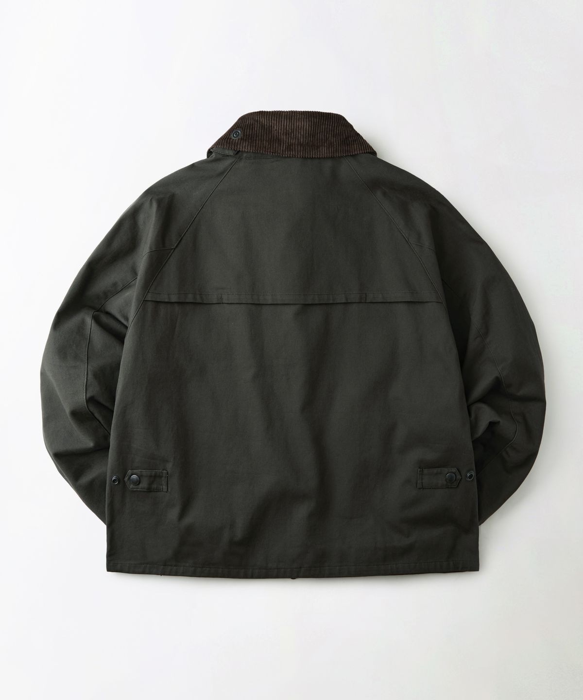 아웃스탠딩(OUTSTANDING) CORDUROY COLLAR SHORT JACKET_OLIVE GREEN
