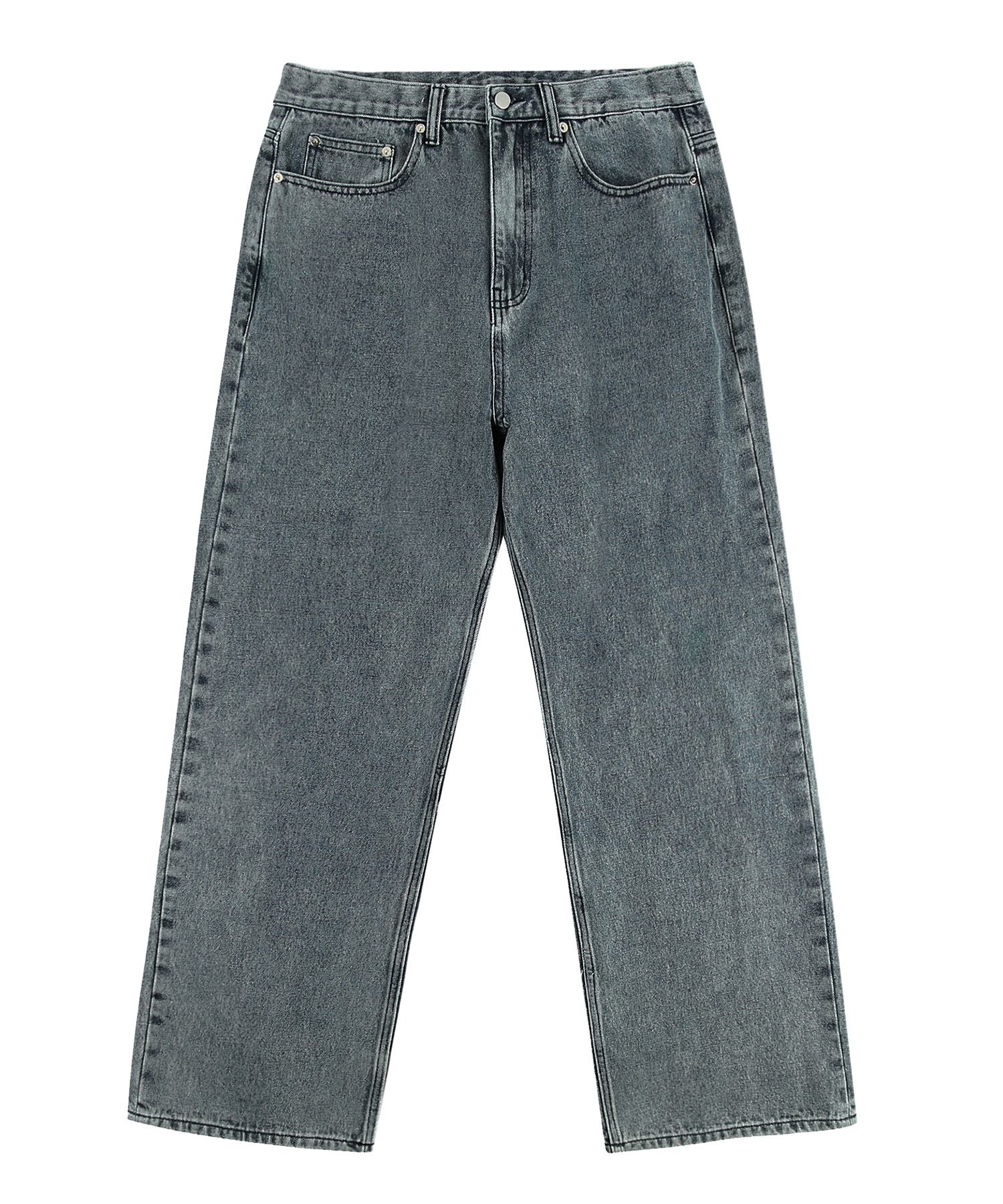 ★TRILLION★ Biostone washed wide denim pants DEEP BLUE TRSD MUSINSA | TRILLION BIOSTONE WASHED WIDE DENIM PANTS_BLUE GRAY