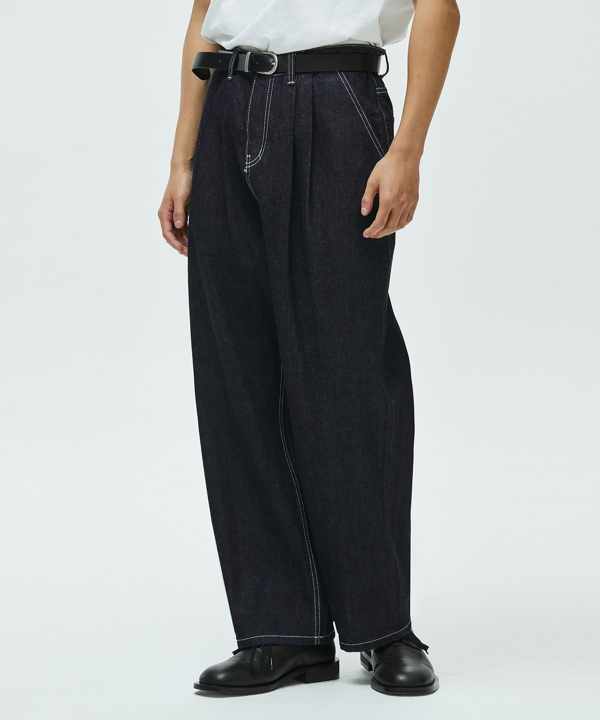 데케트(DECET) [AMC 데님]Dawn 2Pleats Wide Jeans DCPT007IndigoBlue