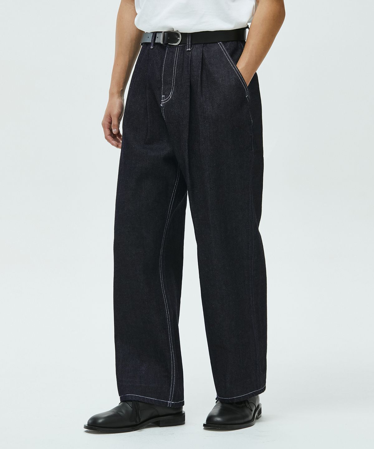 데케트(DECET) [AMC 데님]Dawn 2Pleats Wide Jeans DCPT007IndigoBlue