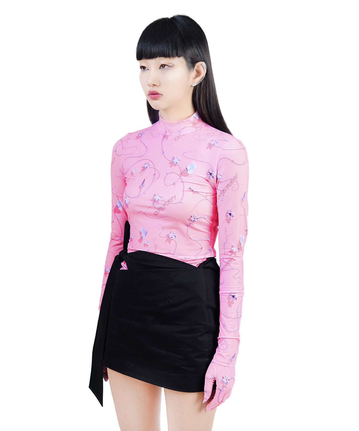콰지퓨리티(QUASI PURITY) 블랙 코튼 벨트 스커트