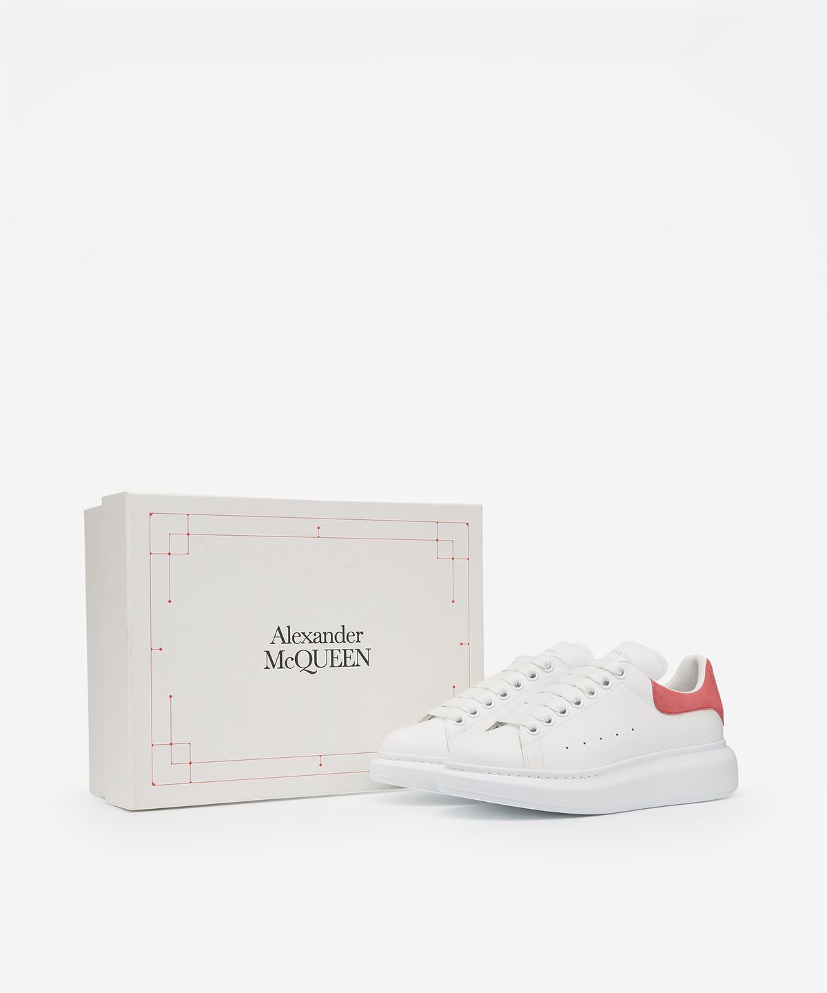 알렉산더 맥퀸(ALEXANDER McQUEEN) 오버사이즈 스니커즈 - 화이트:코랄 / 553770WHGP79663