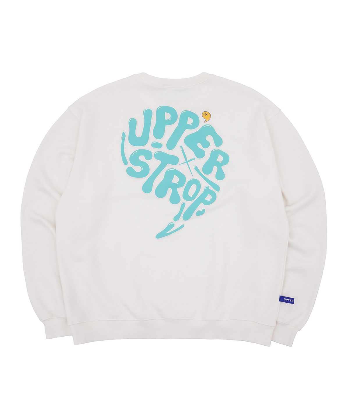 어퍼스트롭(UPPERSTROP) [UP9032] 빅콤마 타이포 맨투맨 화이트