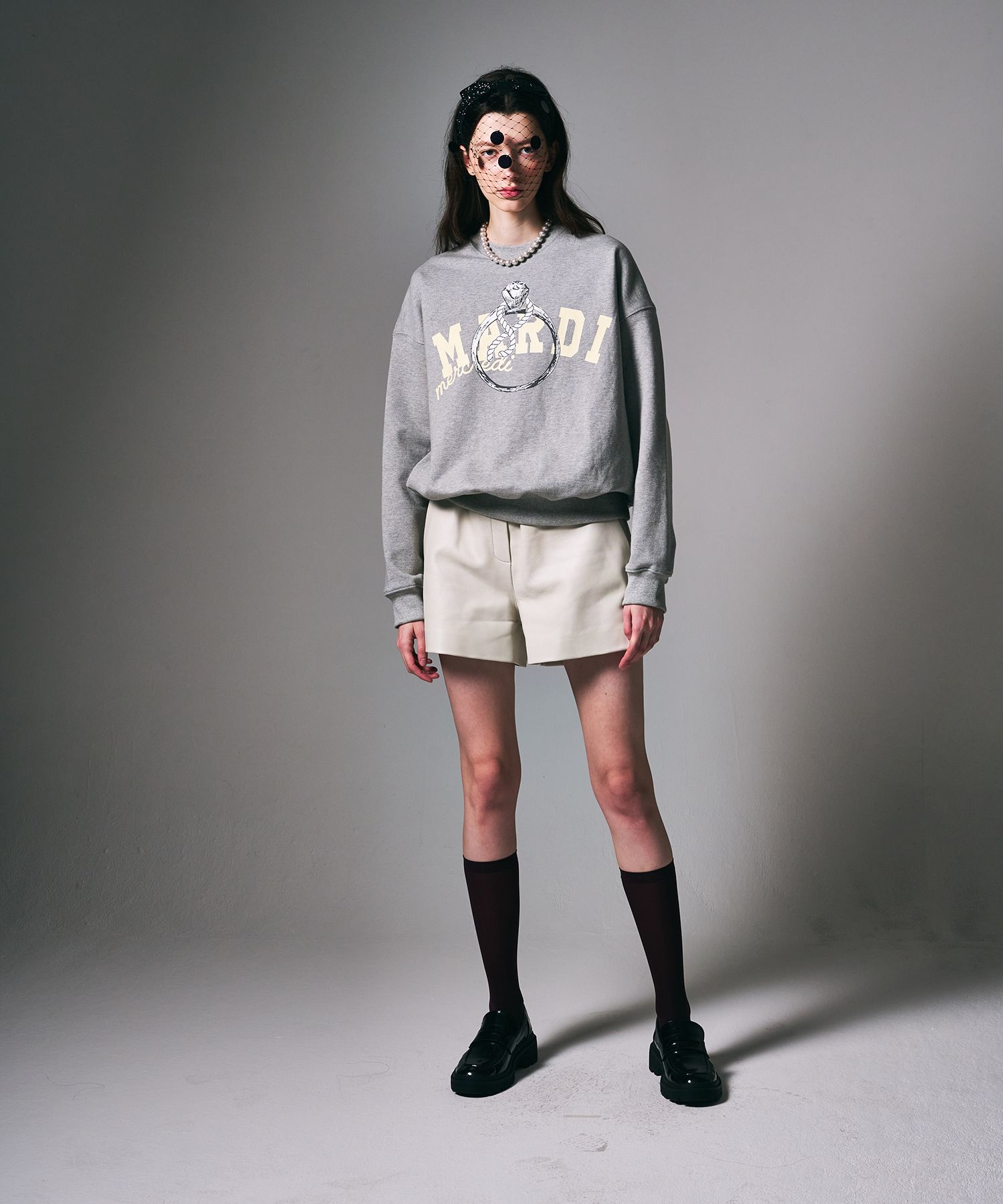 新品☆マルディメクルディ SWEATSHIRT RING WITH ROCKロゴ MUSINSA | MARDI MERCREDI SWEATSHIRT RING WITH ROCK_GREY