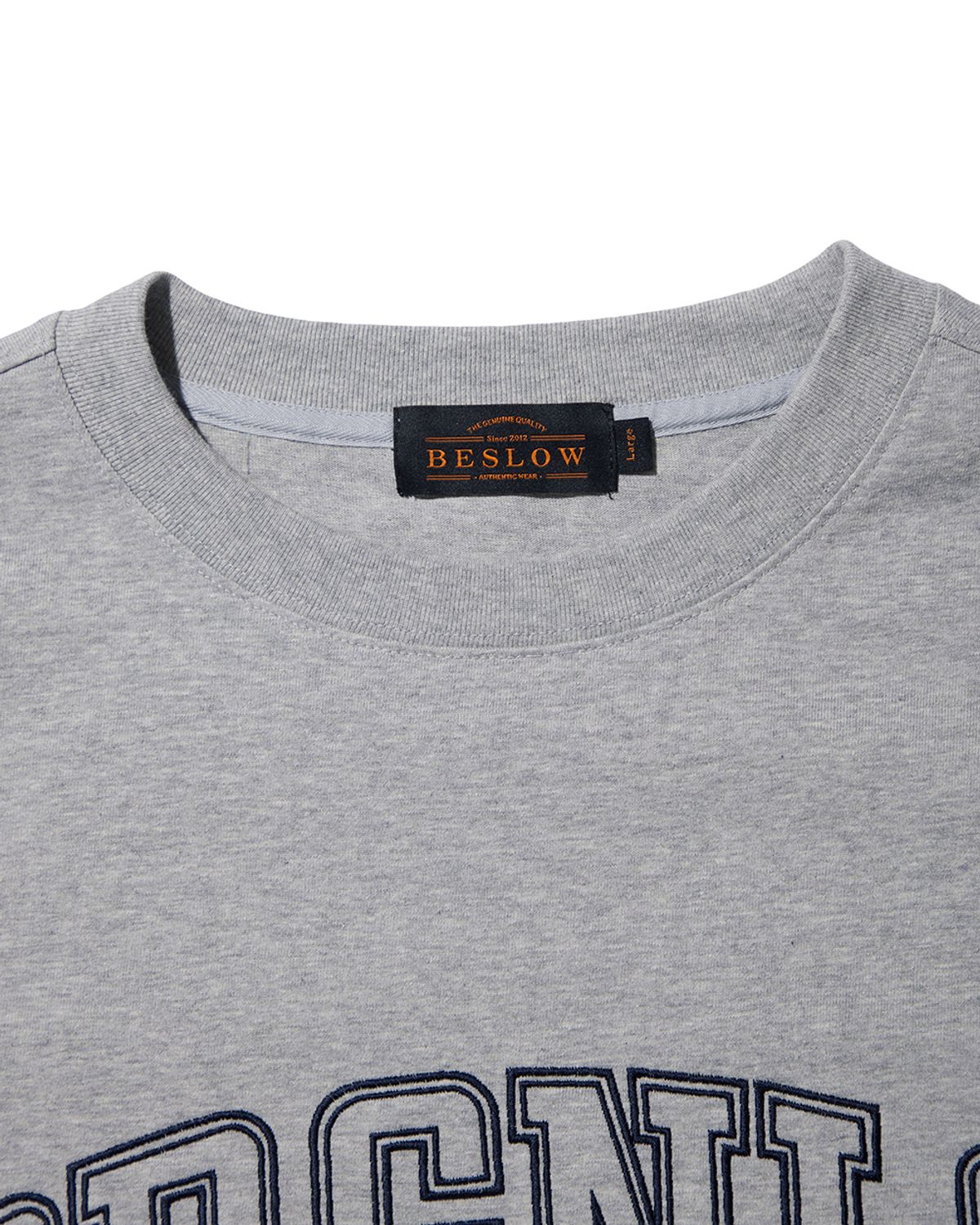 비슬로우(BESLOW) CONTRAST PANNEL SWEAT HALF SHIRT MEALNGE GREY