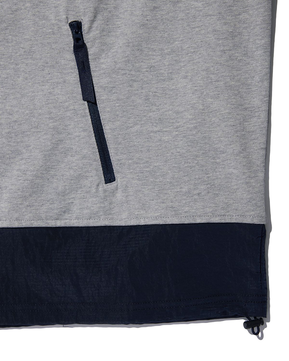 비슬로우(BESLOW) CONTRAST PANNEL SWEAT HALF SHIRT MEALNGE GREY