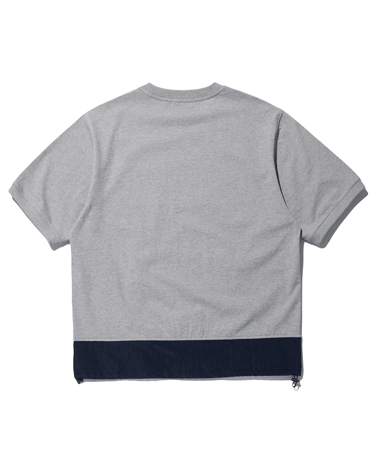 비슬로우(BESLOW) CONTRAST PANNEL SWEAT HALF SHIRT MEALNGE GREY
