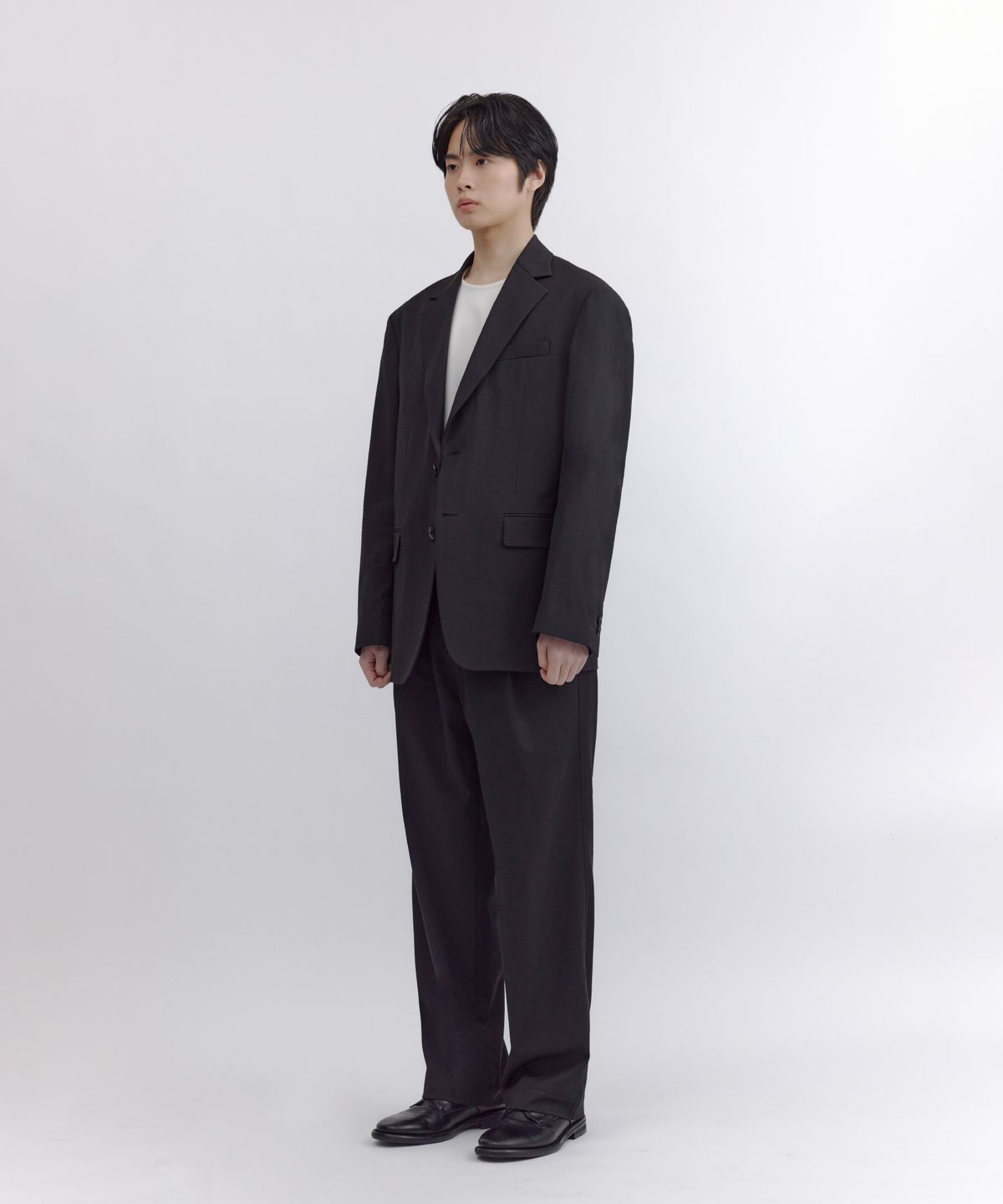넌블랭크(NONBLANK) [여름]썸머 쿨터치 벨티드 와이드 핏 팬츠_BLACK